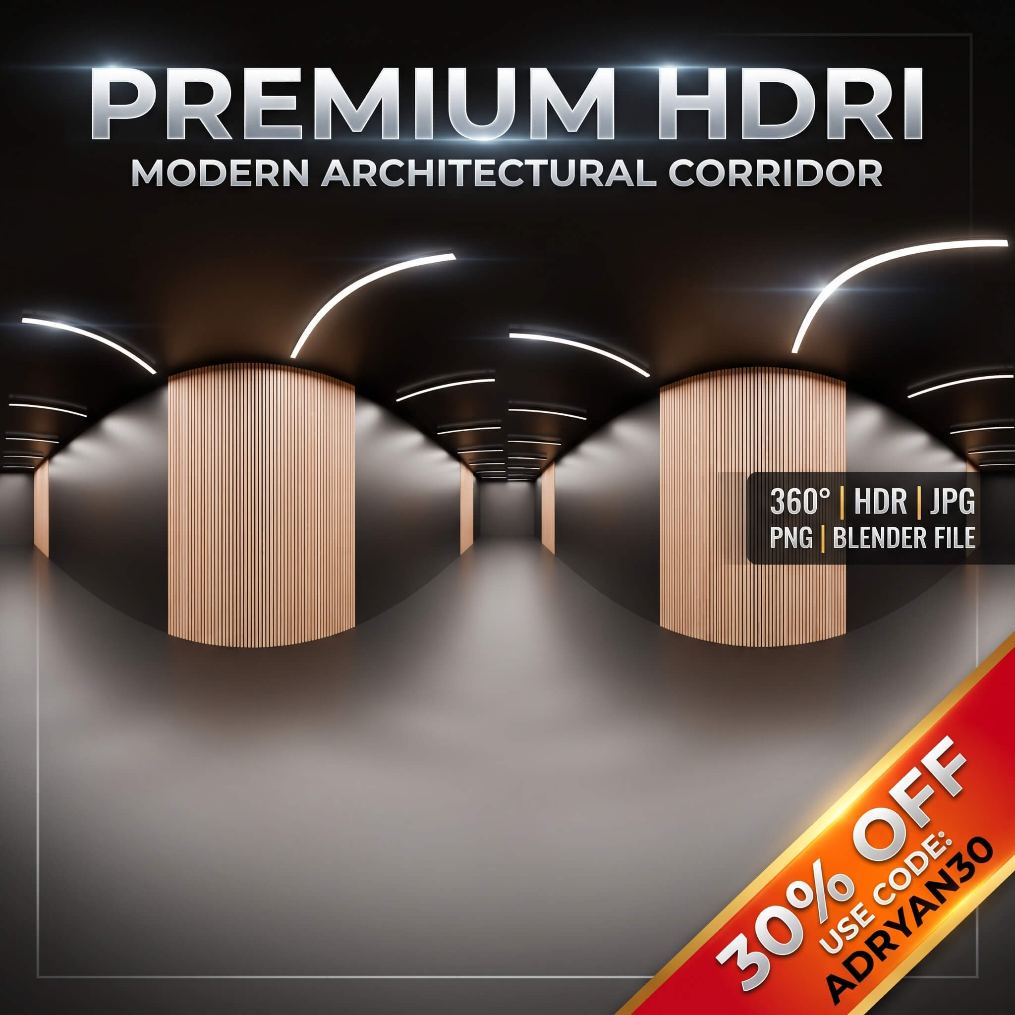 Modern Architectural Corridor 360 HDRI HDR Image