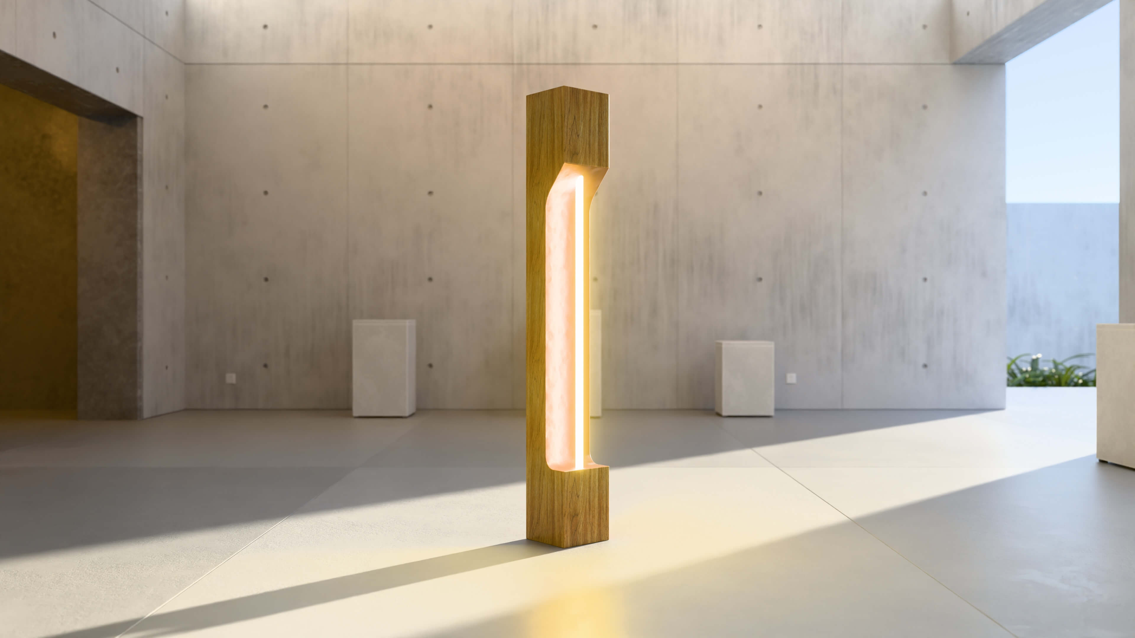 Modern Minimalist Wooden LED Floor Lamp - 3D Model 3D Model