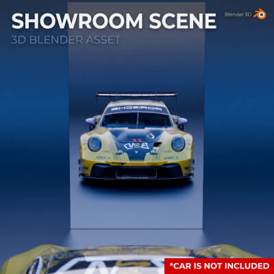 Premium Automotive Showroom & Studio Lighting Scene 3D Model