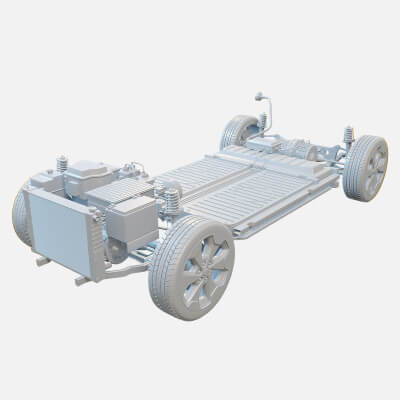 Electric AWD 4x4 Vehicle EV Chassis with Battery Powertrain