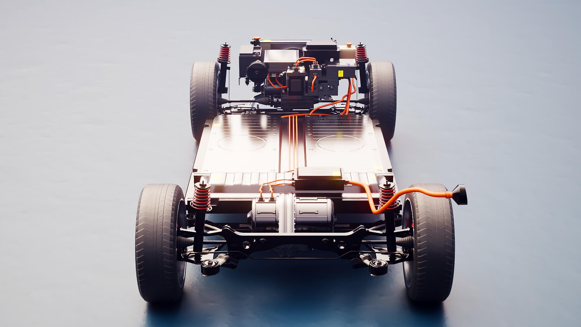 Electric AWD 4x4 Vehicle EV Chassis with Battery Powertrain 3D Model