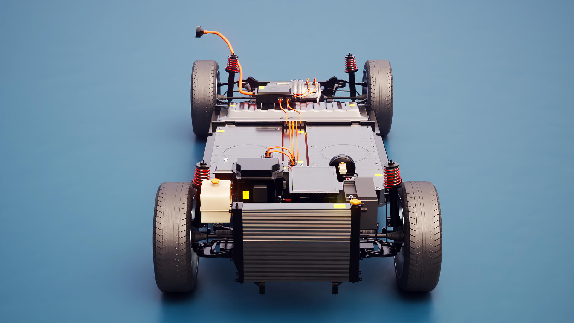 Electric AWD 4x4 Vehicle EV Chassis with Battery Powertrain 3D Model
