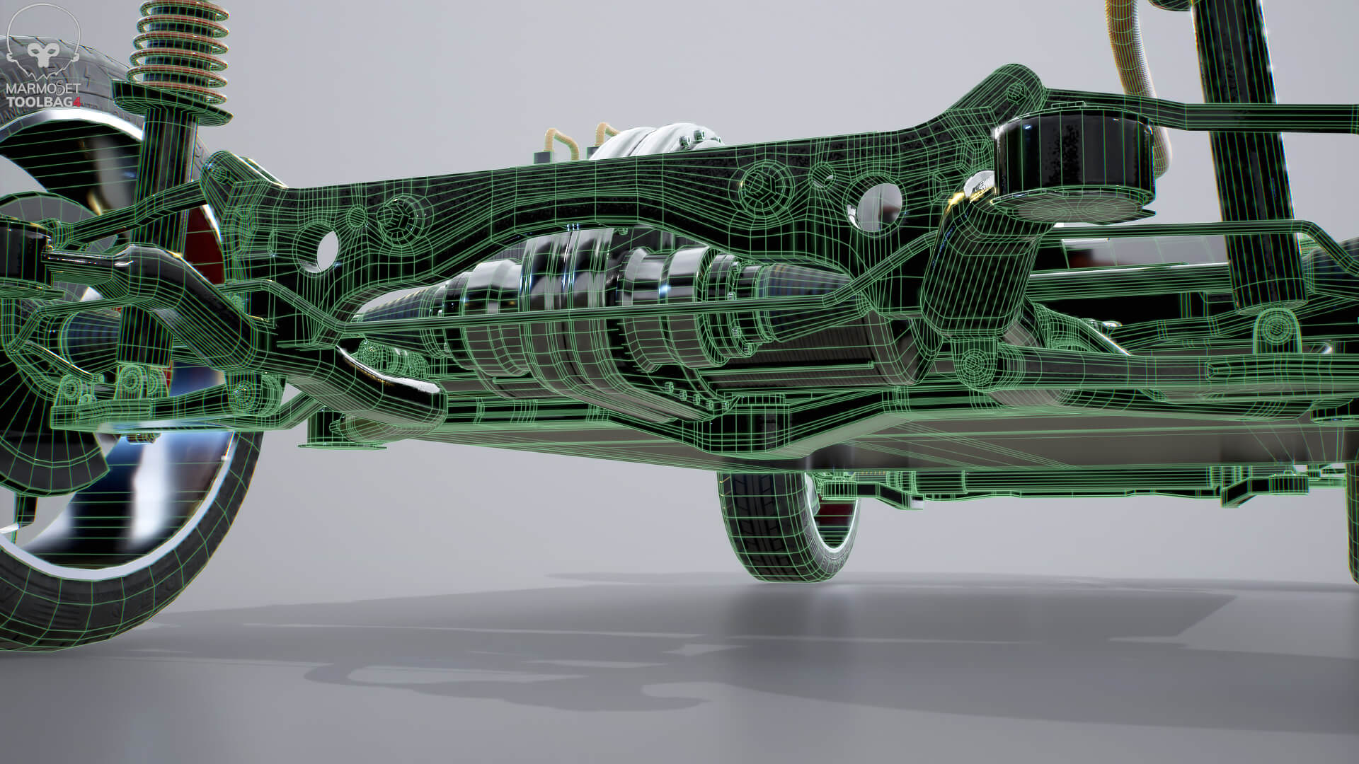 Electric AWD 4x4 Vehicle EV Chassis with Battery Powertrain 3D Model