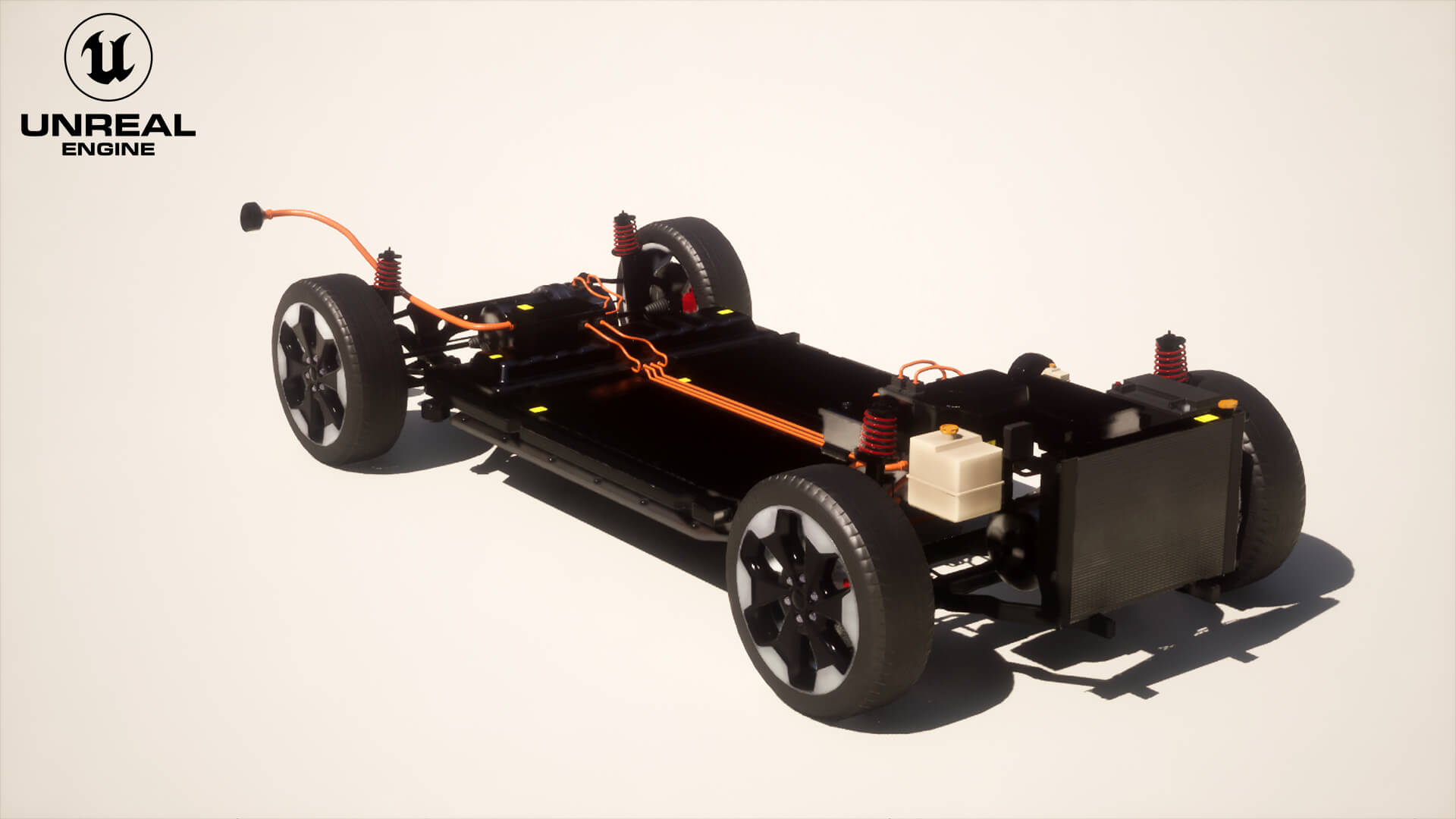 Electric AWD 4x4 Vehicle EV Chassis with Battery Powertrain 3D Model