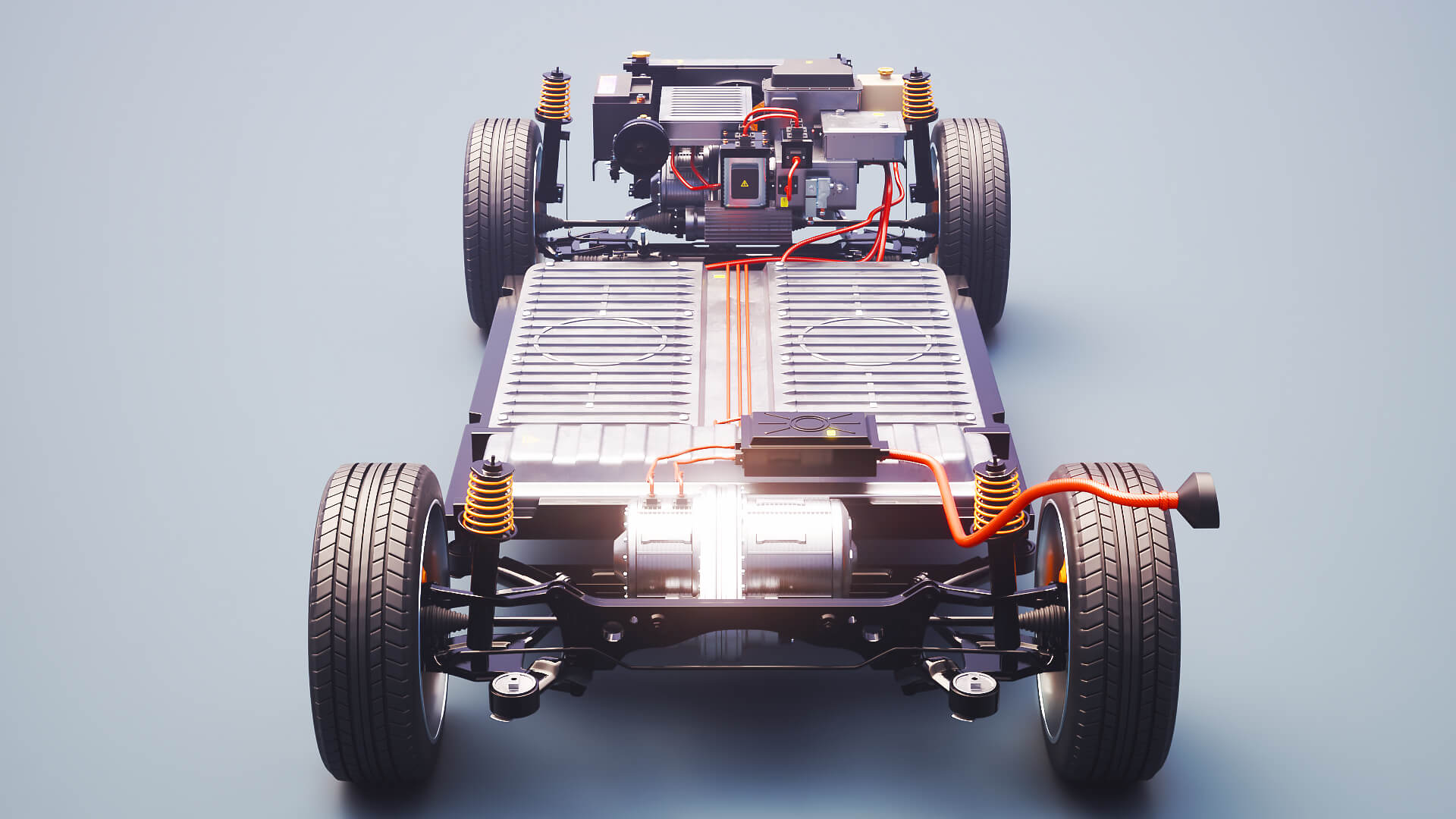 Electric AWD 4x4 Vehicle EV Chassis with Battery Powertrain 3D Model