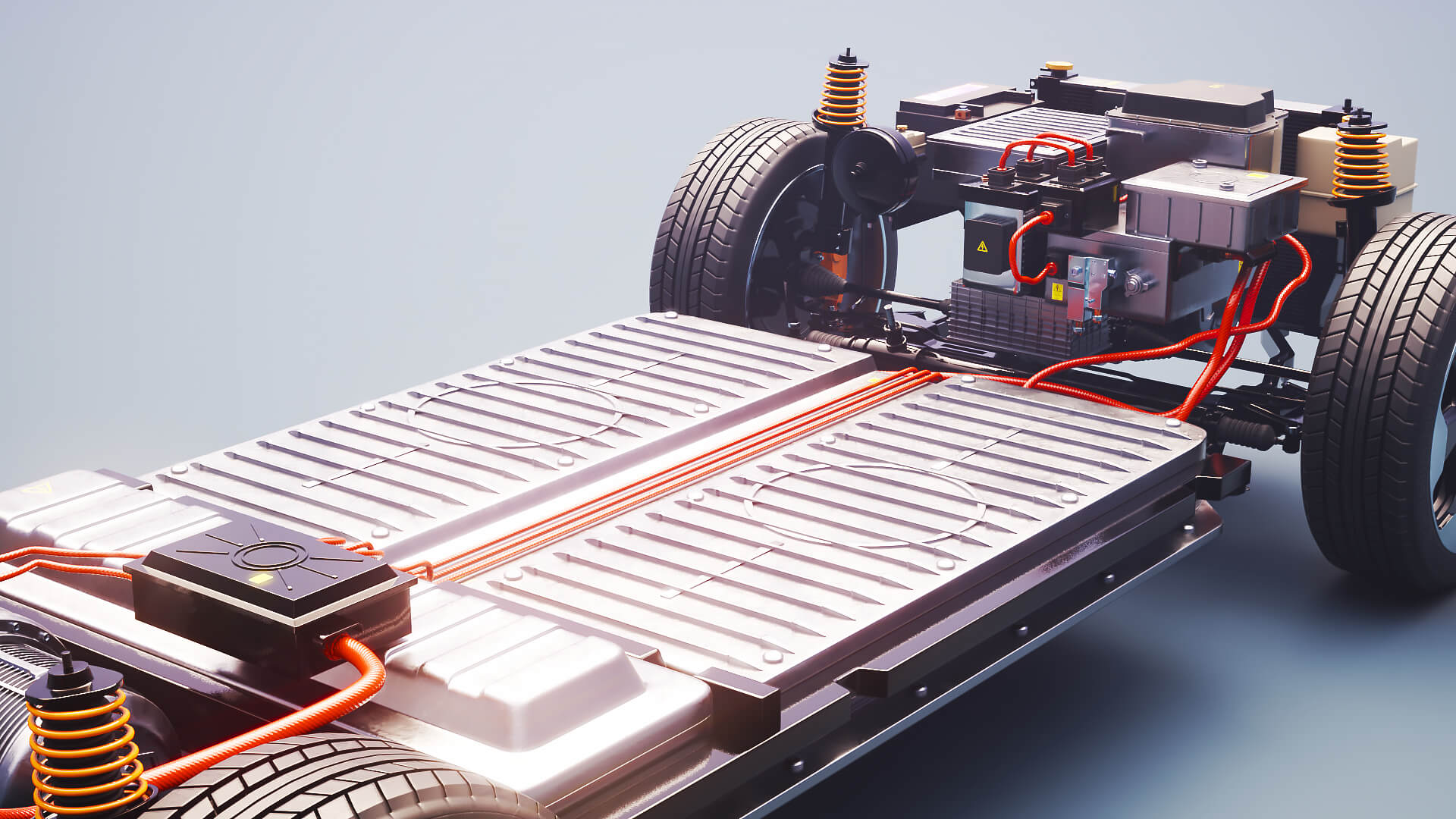 Electric AWD 4x4 Vehicle EV Chassis with Battery Powertrain 3D Model