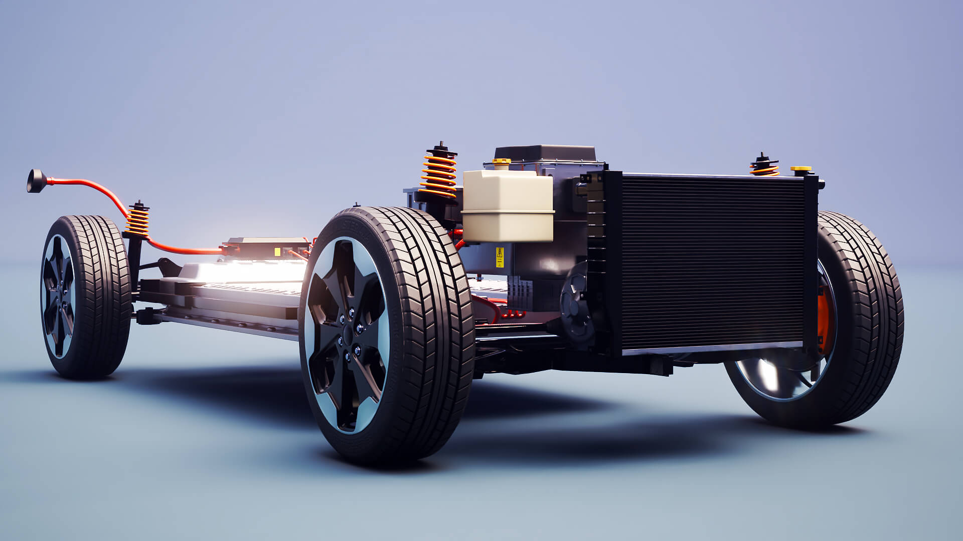 Electric AWD 4x4 Vehicle EV Chassis with Battery Powertrain 3D Model
