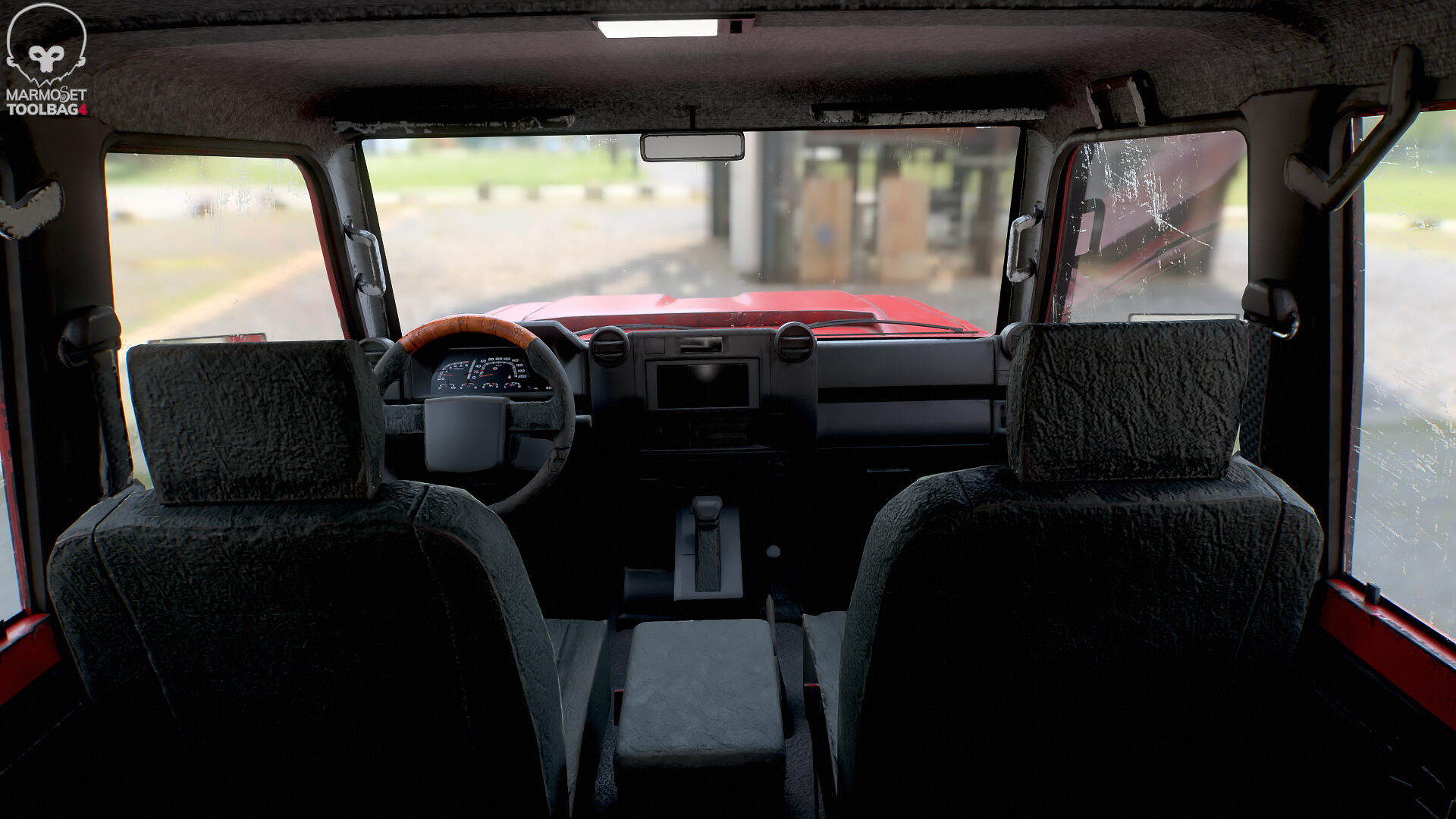 Off-Road Pickup Truck Double Cab 4x4 Rigged PBR Midpoly Worn 3D Model