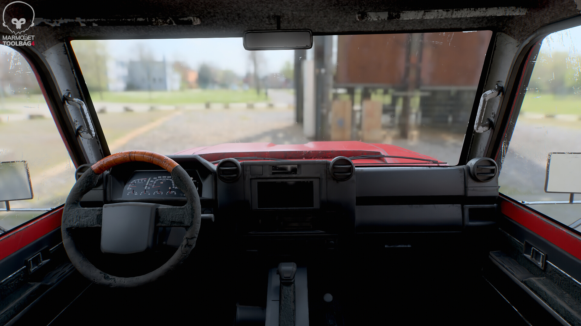 Off-Road Pickup Truck Double Cab 4x4 Rigged PBR Midpoly Worn 3D Model