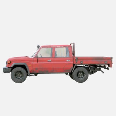 Off-Road Pickup Truck Double Cab 4x4 Rigged PBR Midpoly Worn