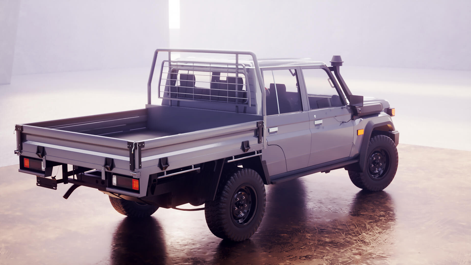 Off-Road Pickup Truck Double Cab 4x4 Rigged PBR Midpoly 3D Model