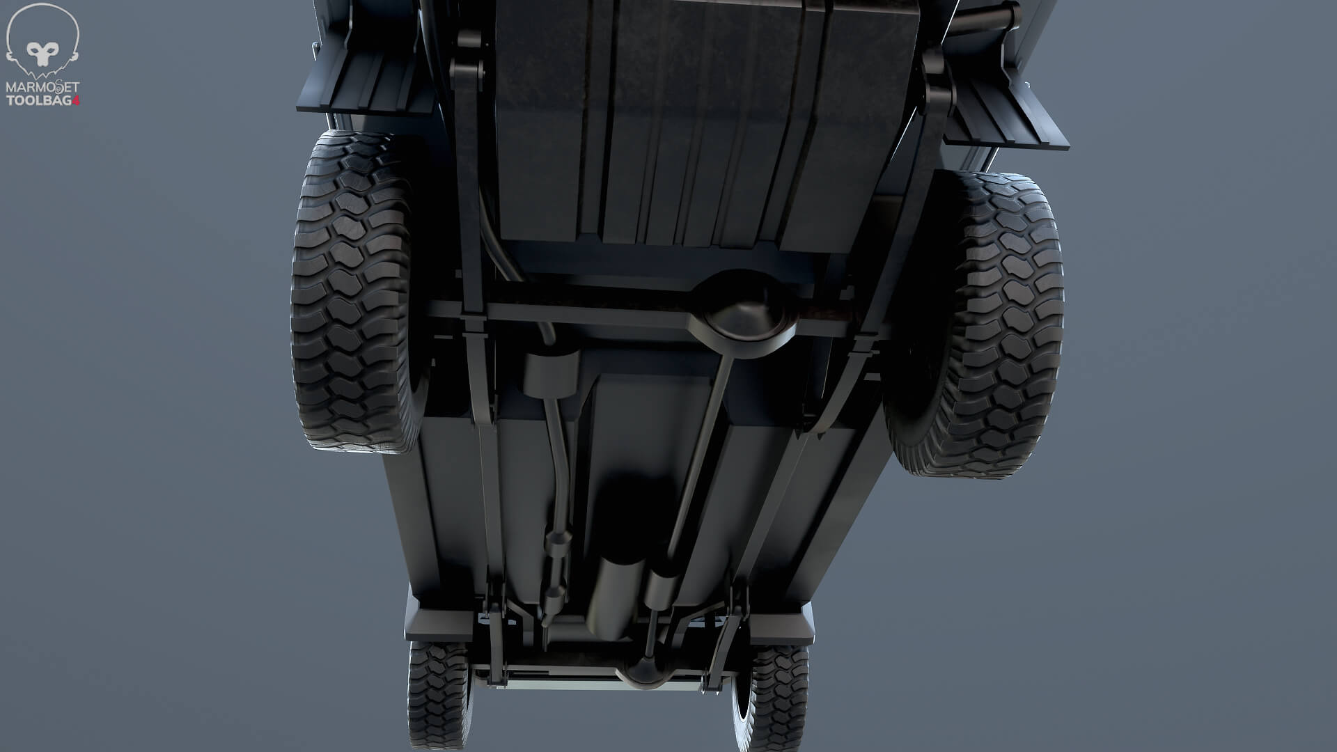 Off-Road Pickup Truck Double Cab 4x4 Rigged PBR Midpoly 3D Model