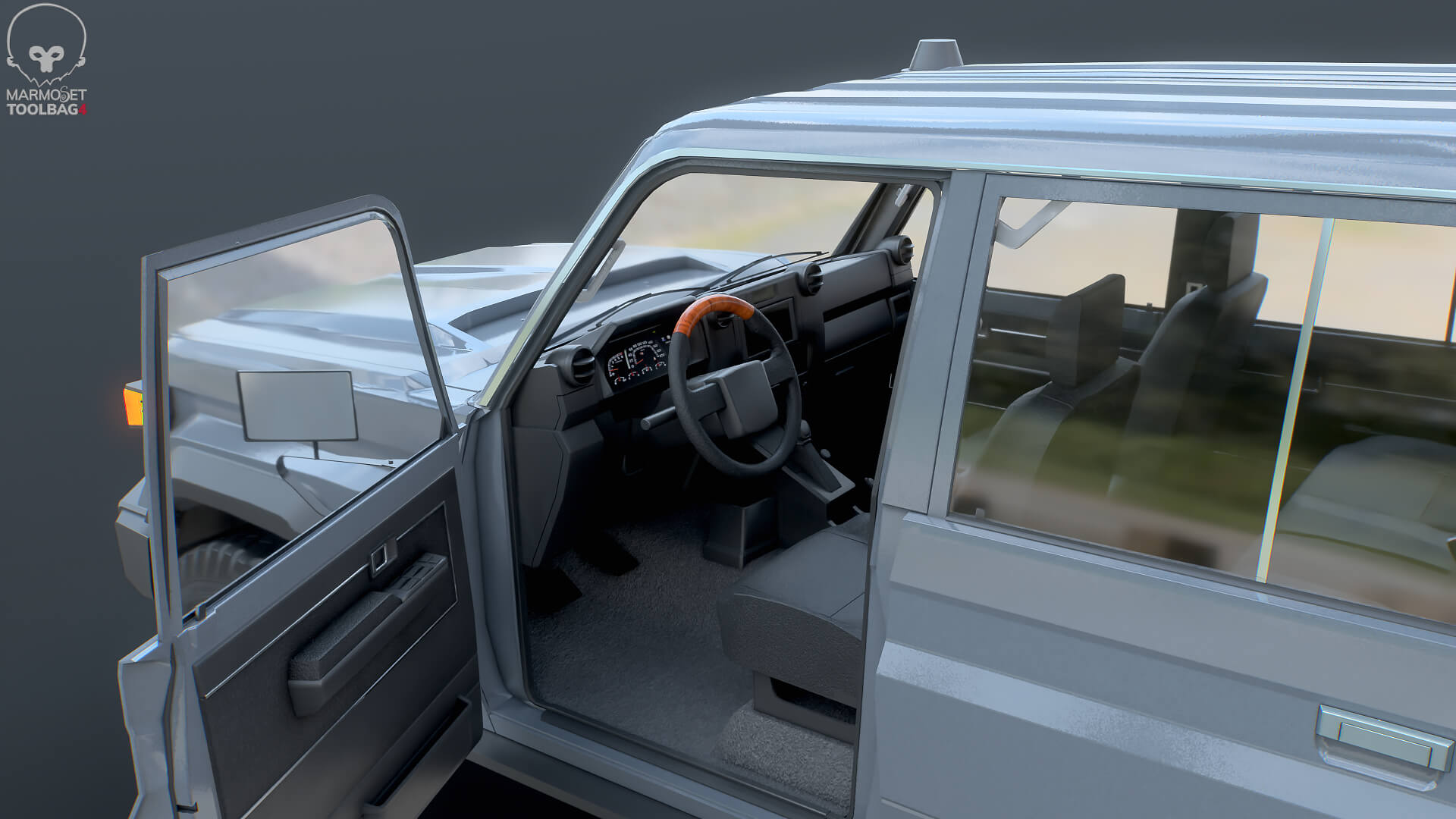 Off-Road Pickup Truck Double Cab 4x4 Rigged PBR Midpoly 3D Model