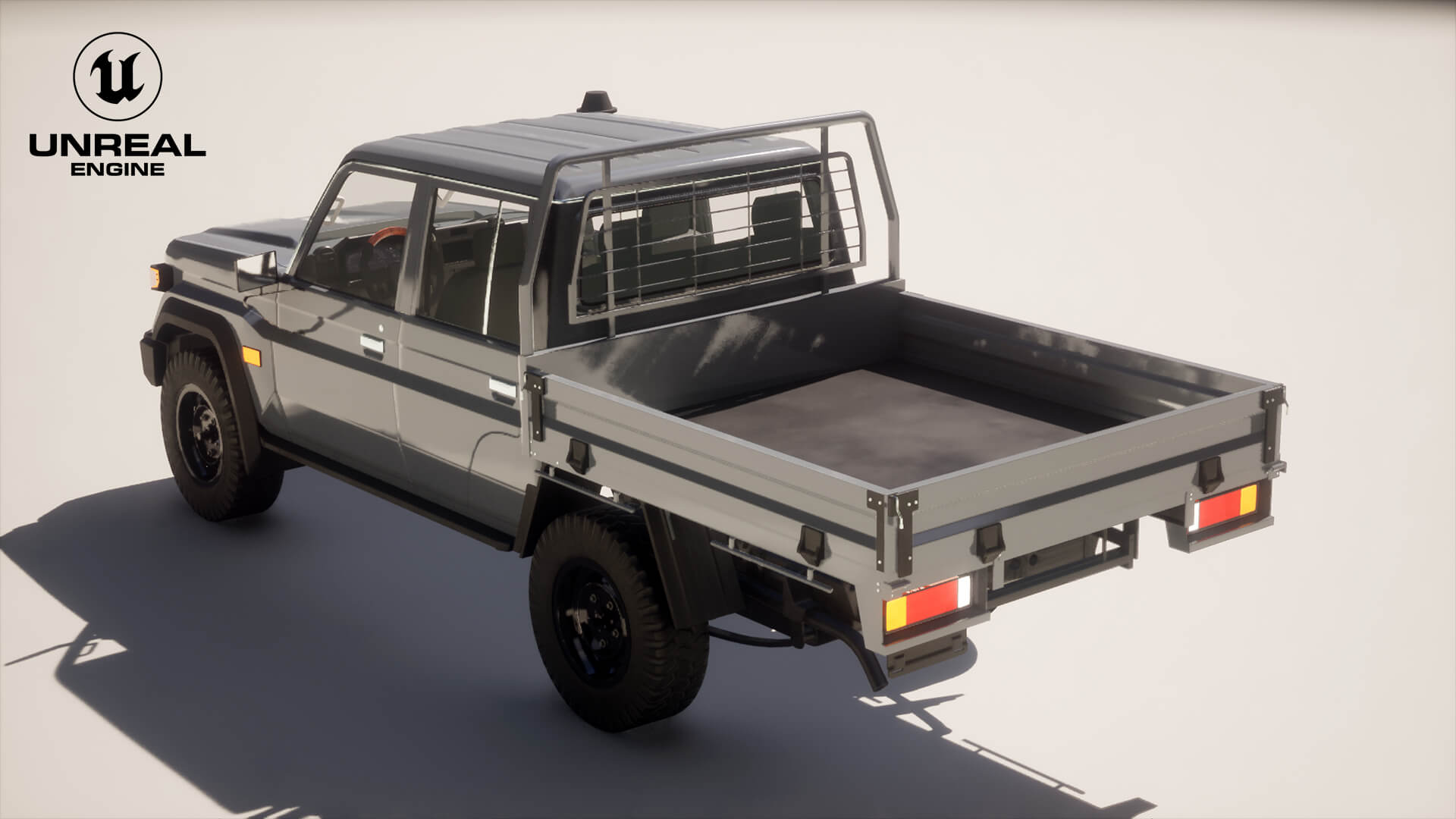 Off-Road Pickup Truck Double Cab 4x4 Rigged PBR Midpoly 3D Model