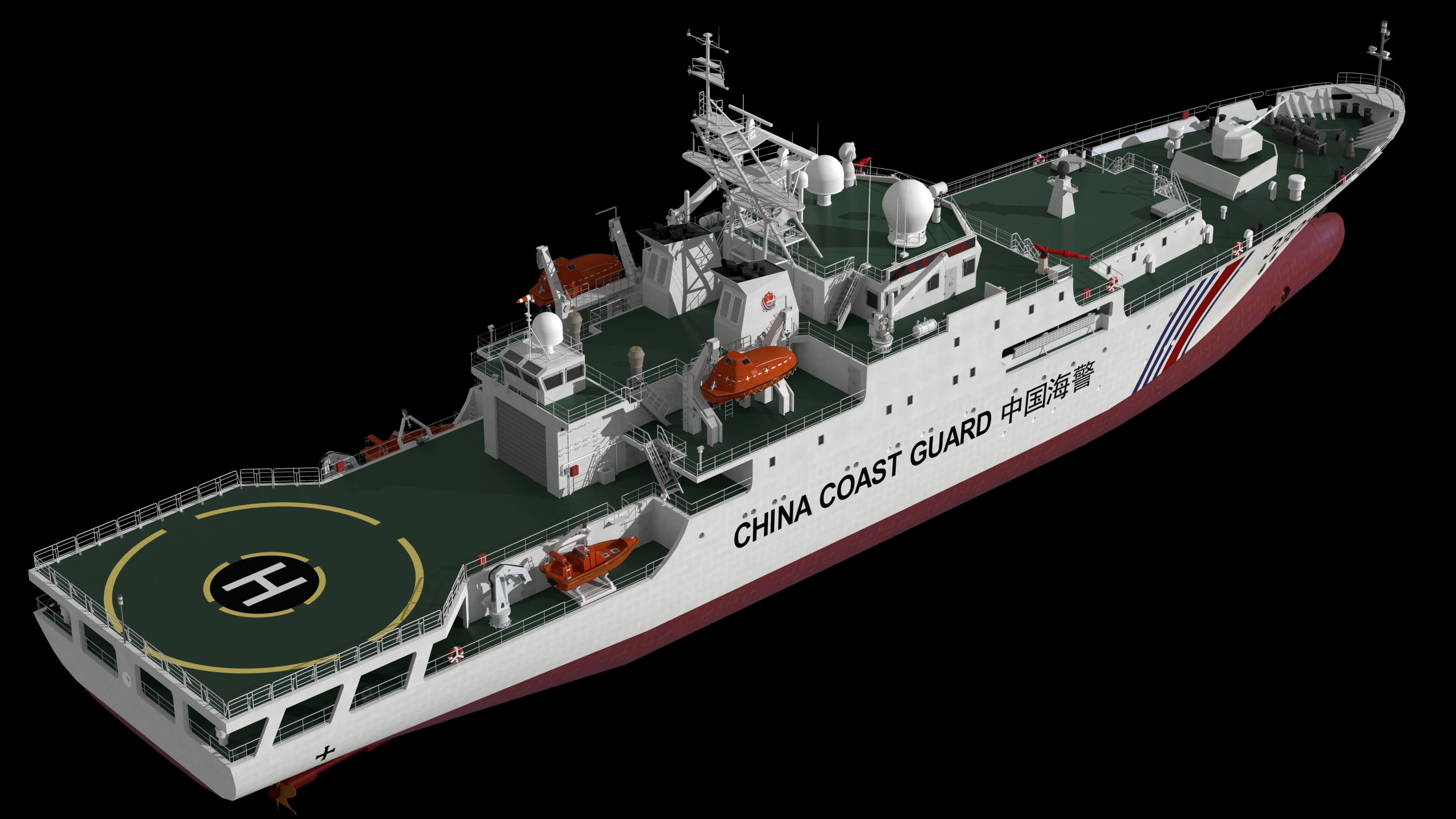China Coast Guard Vessel 3306 &ndash Maritime Law Enforceme 3D Model