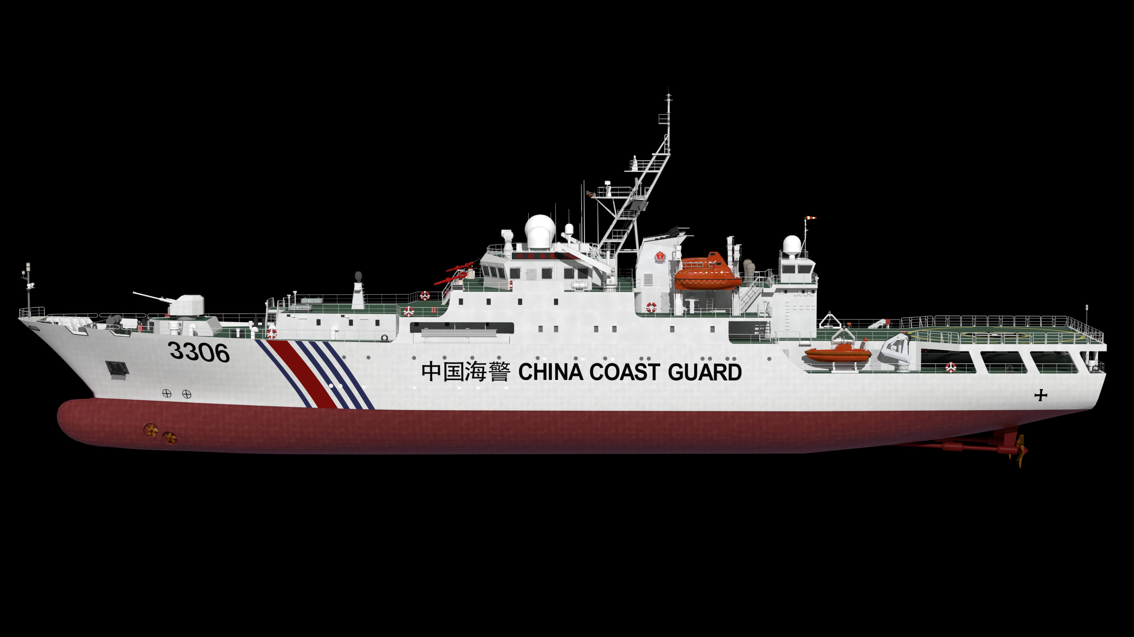 China Coast Guard Vessel 3306 &ndash Maritime Law Enforceme 3D Model