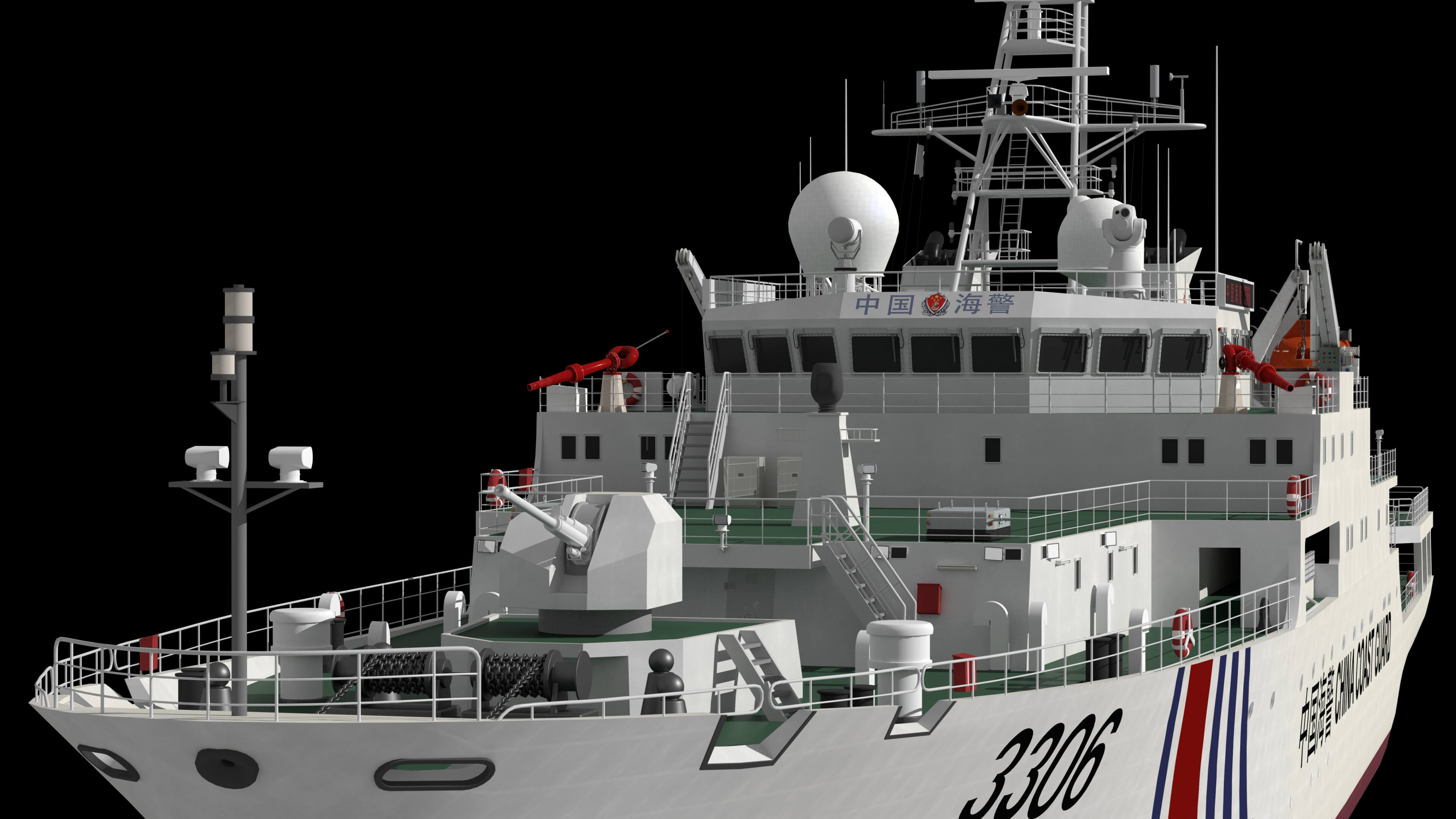 China Coast Guard Vessel 3306 &ndash Maritime Law Enforceme 3D Model