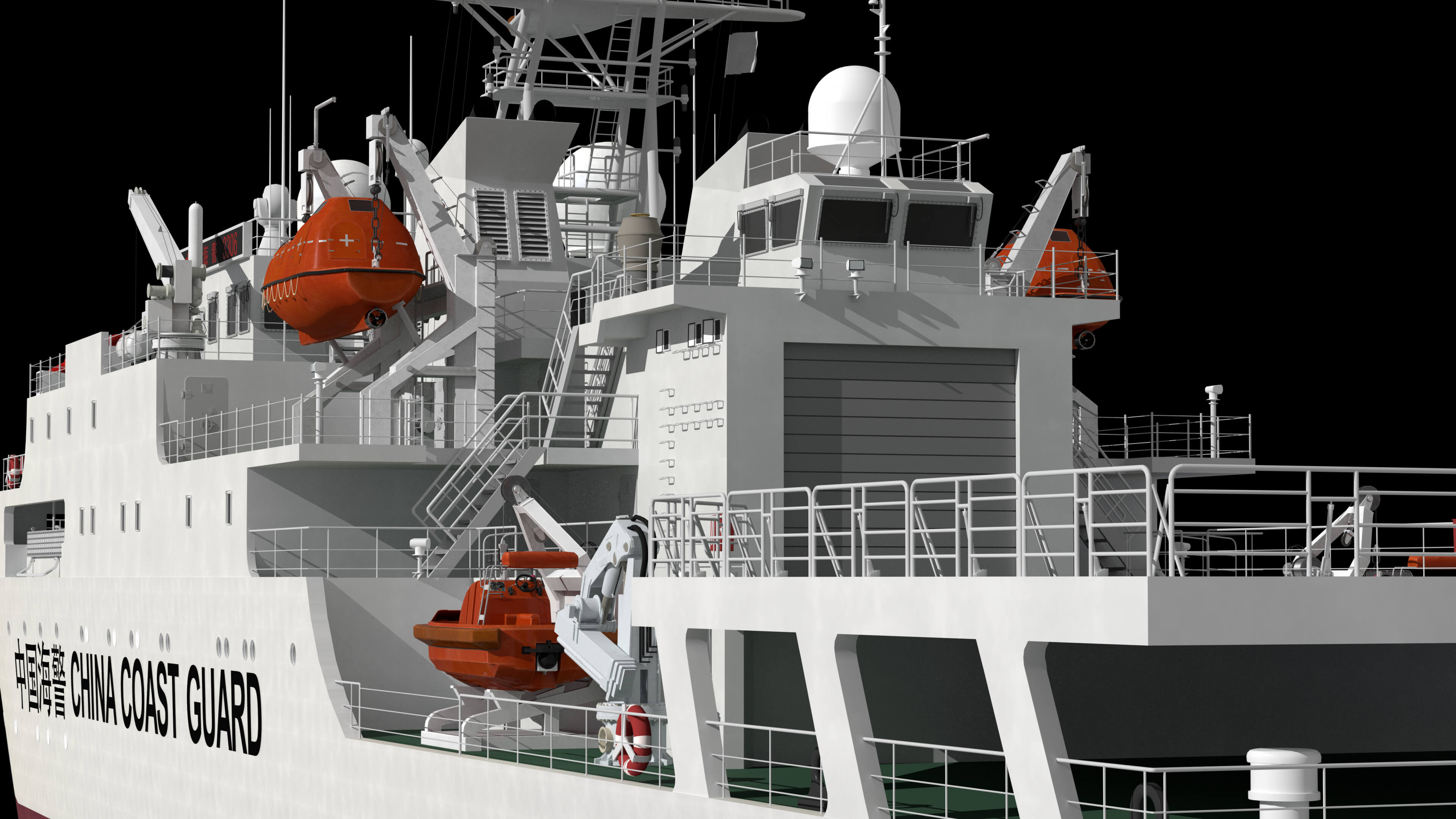 China Coast Guard Vessel 3306 &ndash Maritime Law Enforceme 3D Model