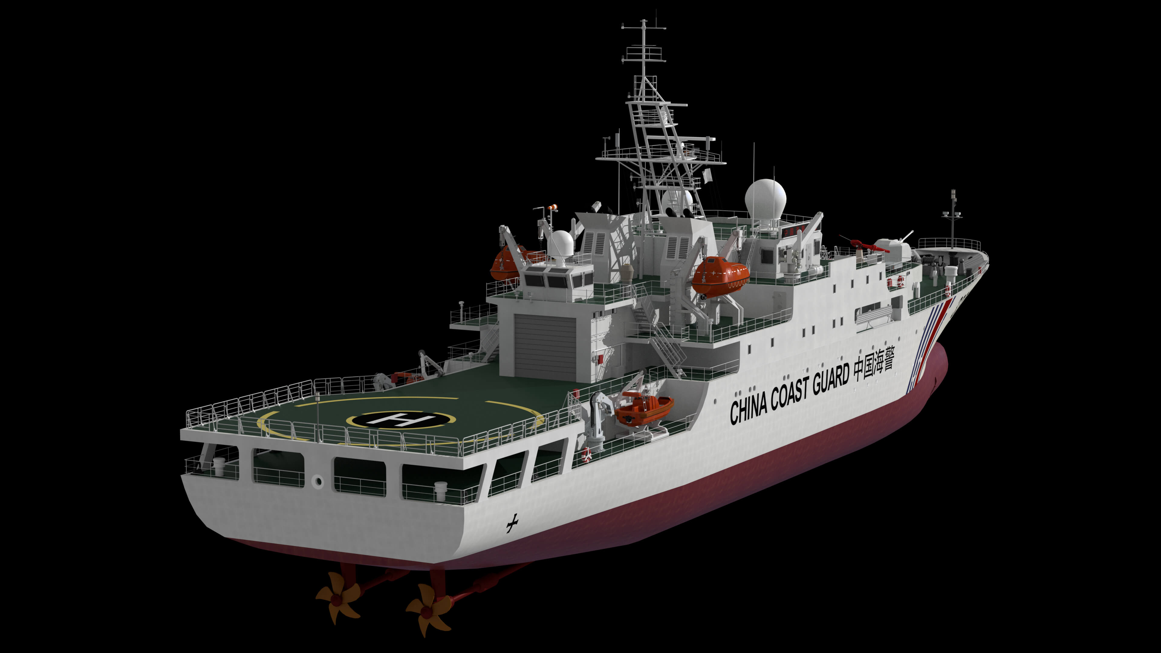 China Coast Guard Vessel 3306 &ndash Maritime Law Enforceme 3D Model