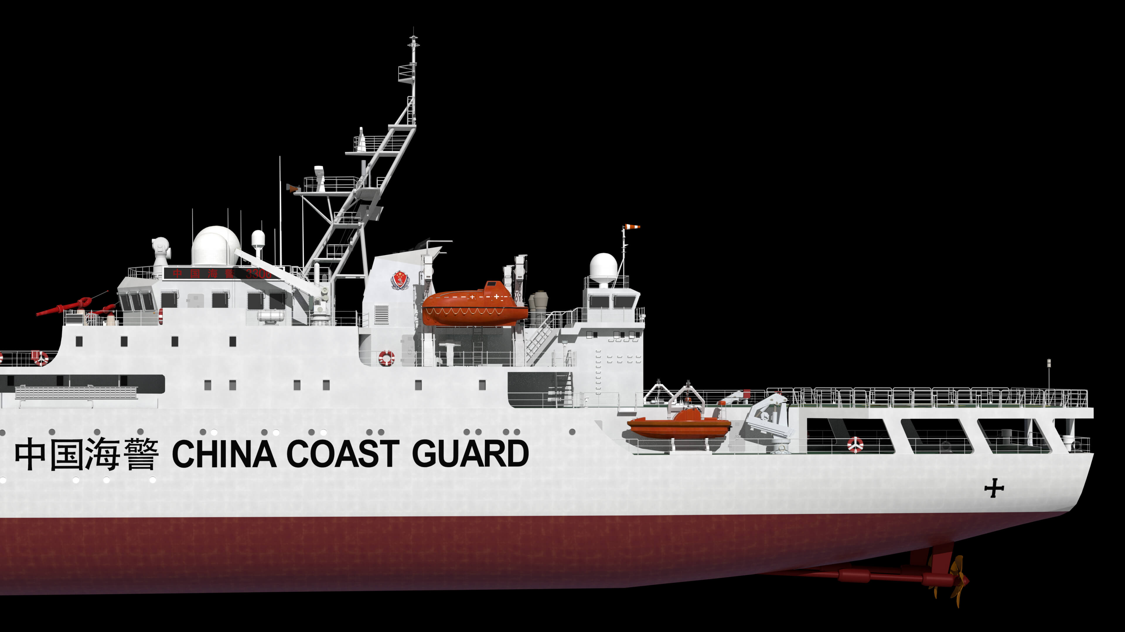 China Coast Guard Vessel 3306 &ndash Maritime Law Enforceme 3D Model