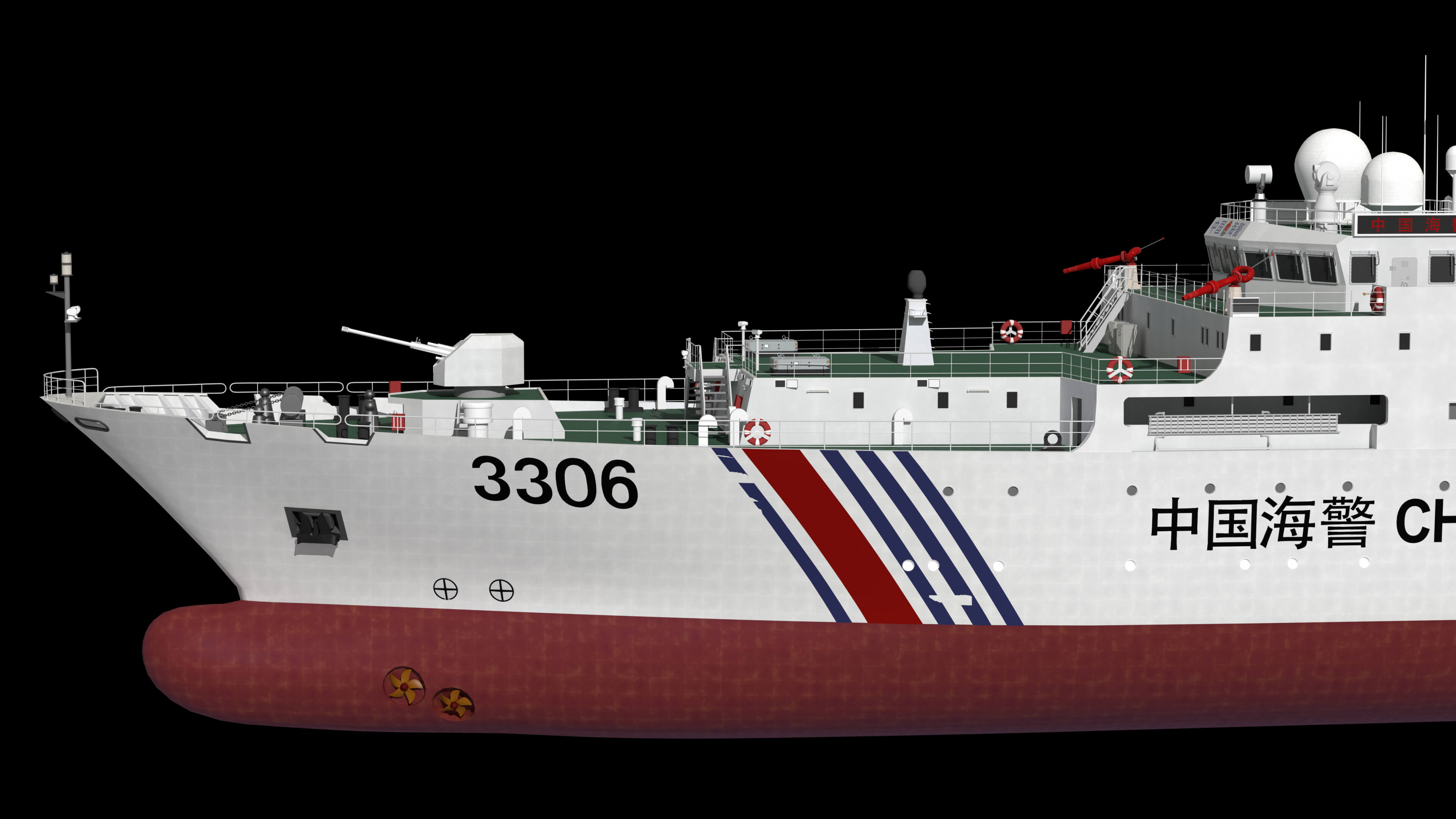 China Coast Guard Vessel 3306 &ndash Maritime Law Enforceme 3D Model