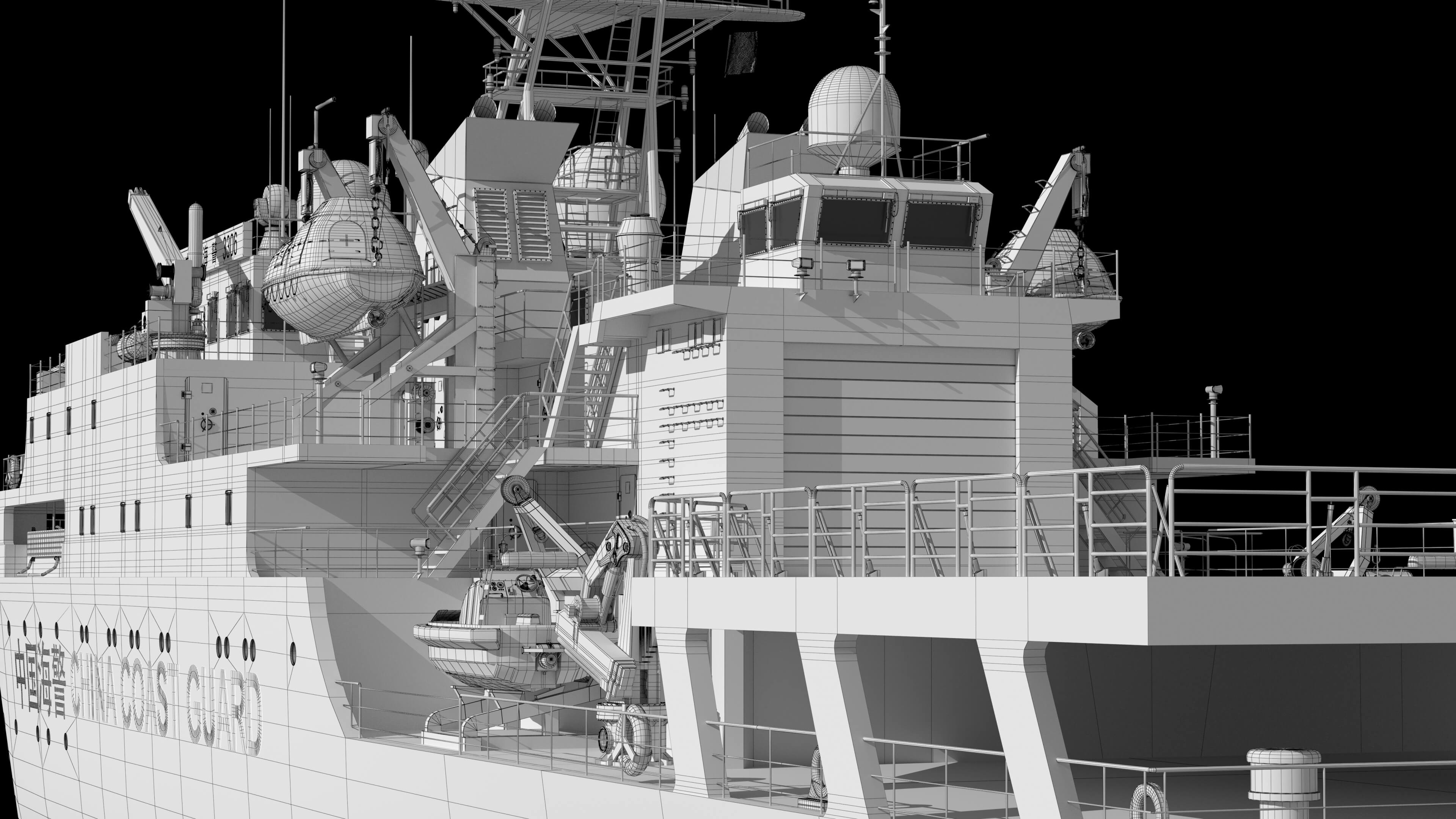 China Coast Guard Vessel 3306 &ndash Maritime Law Enforceme 3D Model