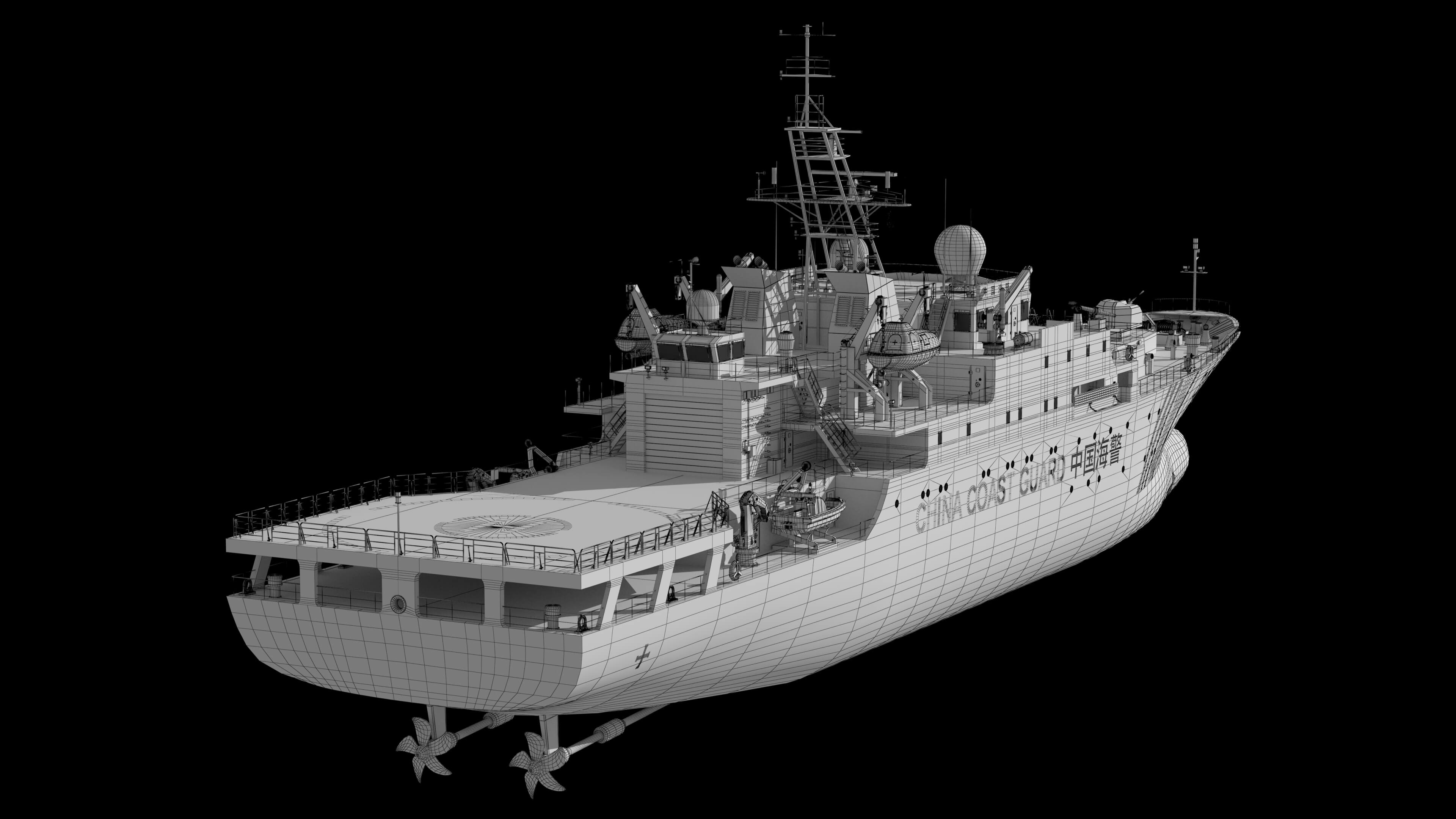 China Coast Guard Vessel 3306 &ndash Maritime Law Enforceme 3D Model