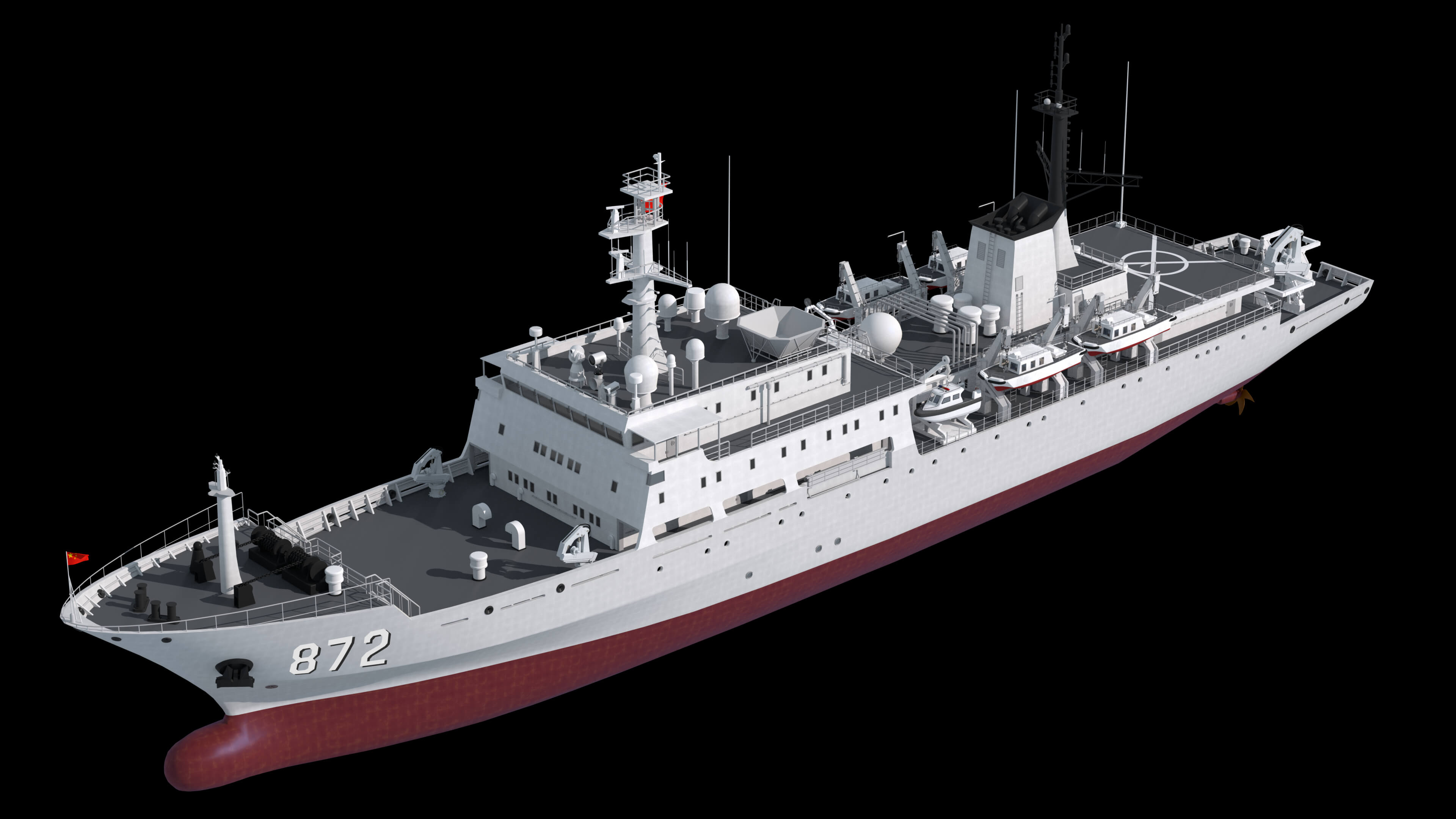 Chinese 872 Zhu Kezhen Type 636A Oceanographic Survey Vessel 3D Model
