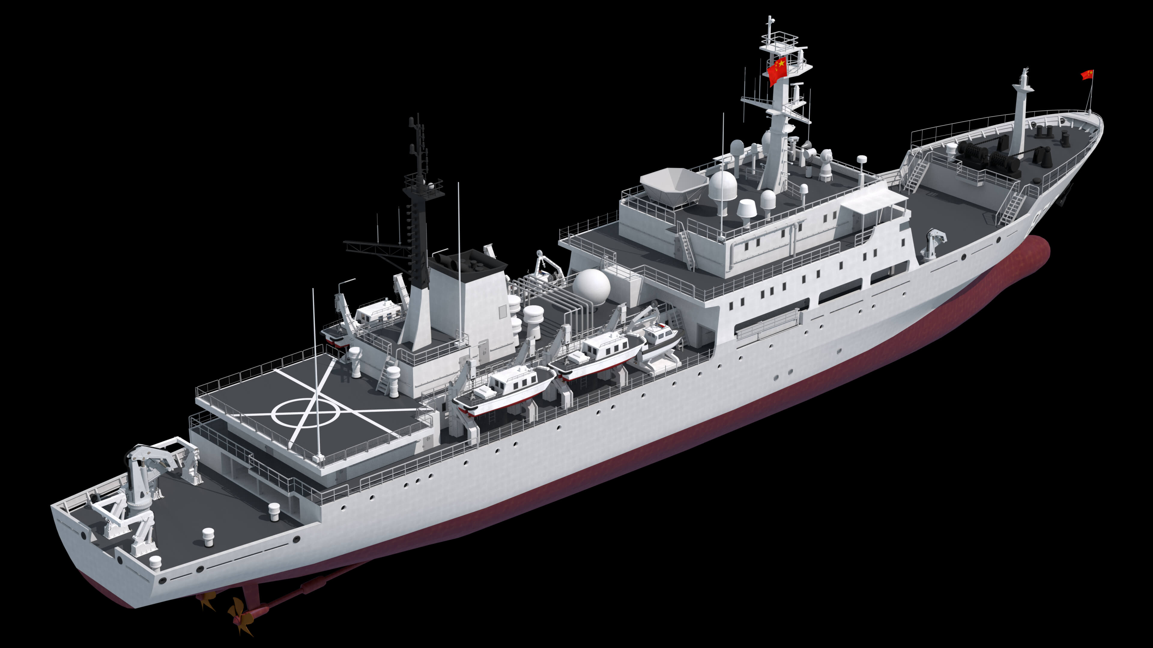 Chinese 872 Zhu Kezhen Type 636A Oceanographic Survey Vessel 3D Model
