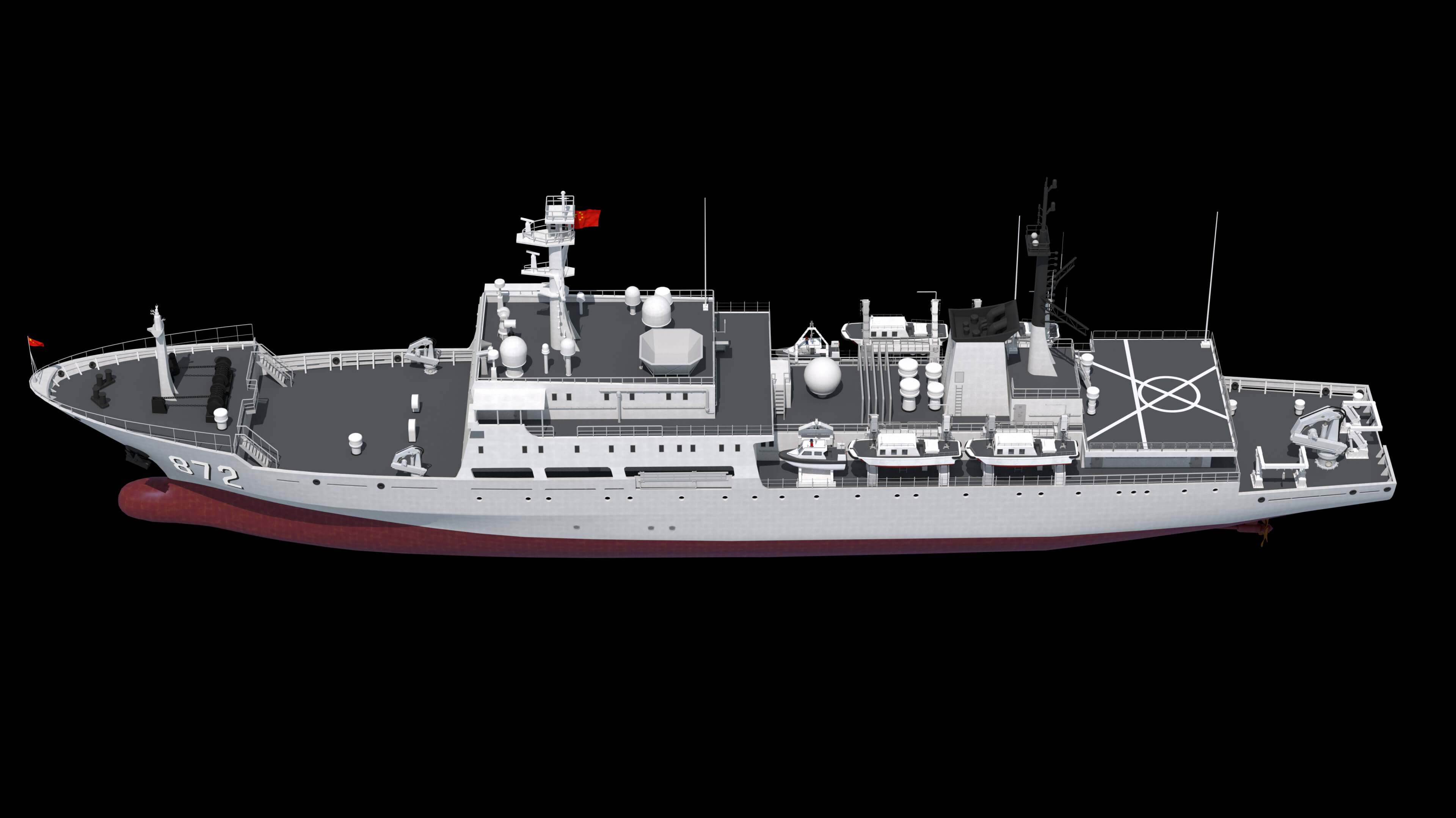 Chinese 872 Zhu Kezhen Type 636A Oceanographic Survey Vessel 3D Model