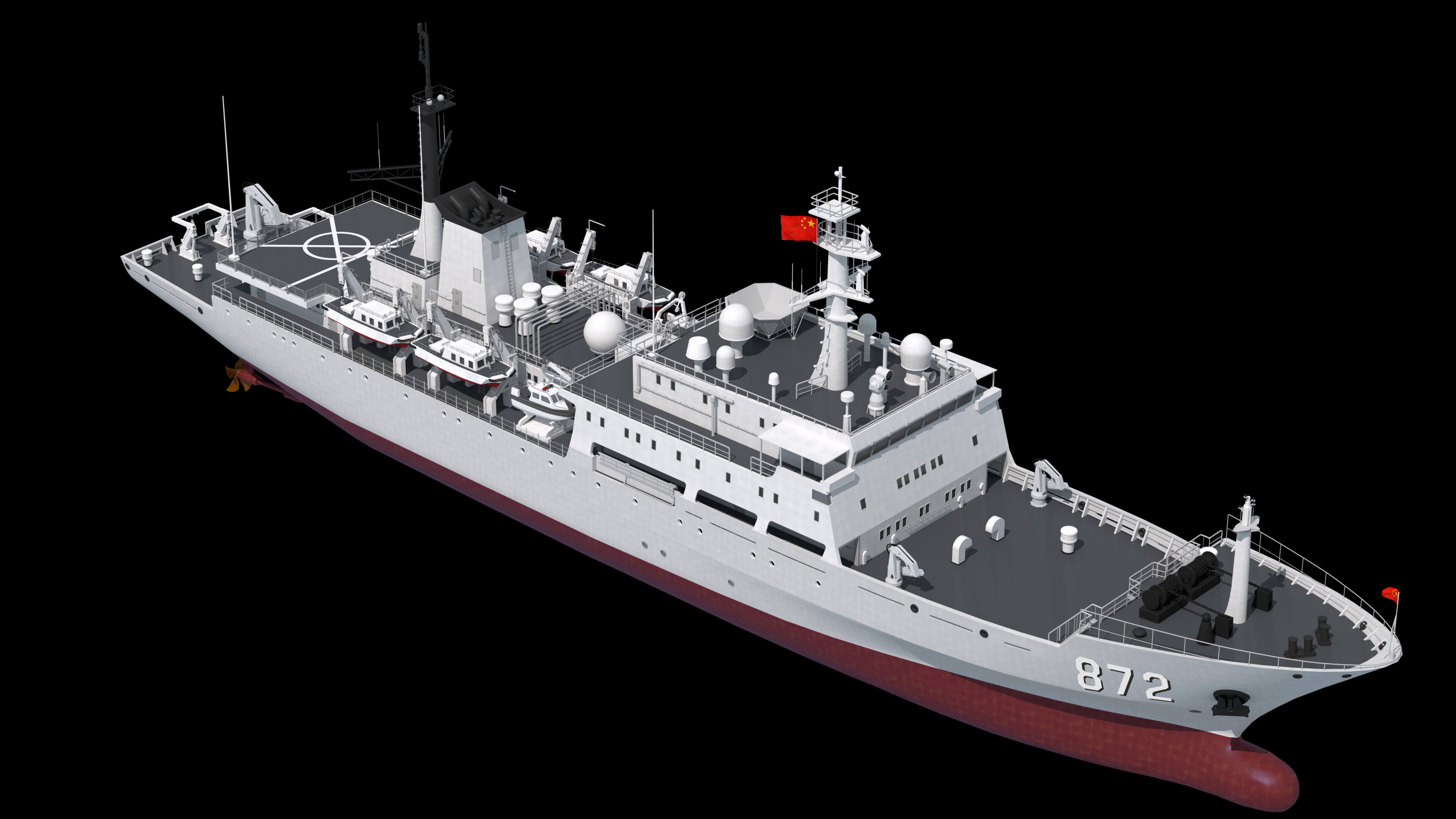 Chinese 872 Zhu Kezhen Type 636A Oceanographic Survey Vessel 3D Model