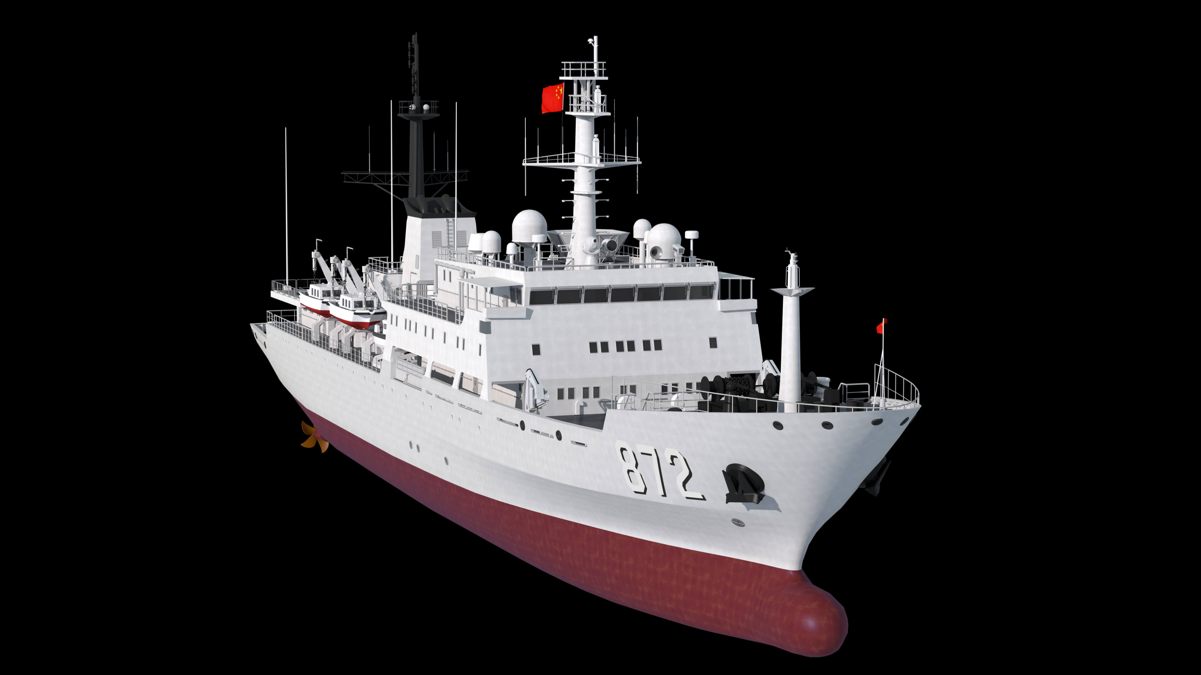 Chinese 872 Zhu Kezhen Type 636A Oceanographic Survey Vessel 3D Model