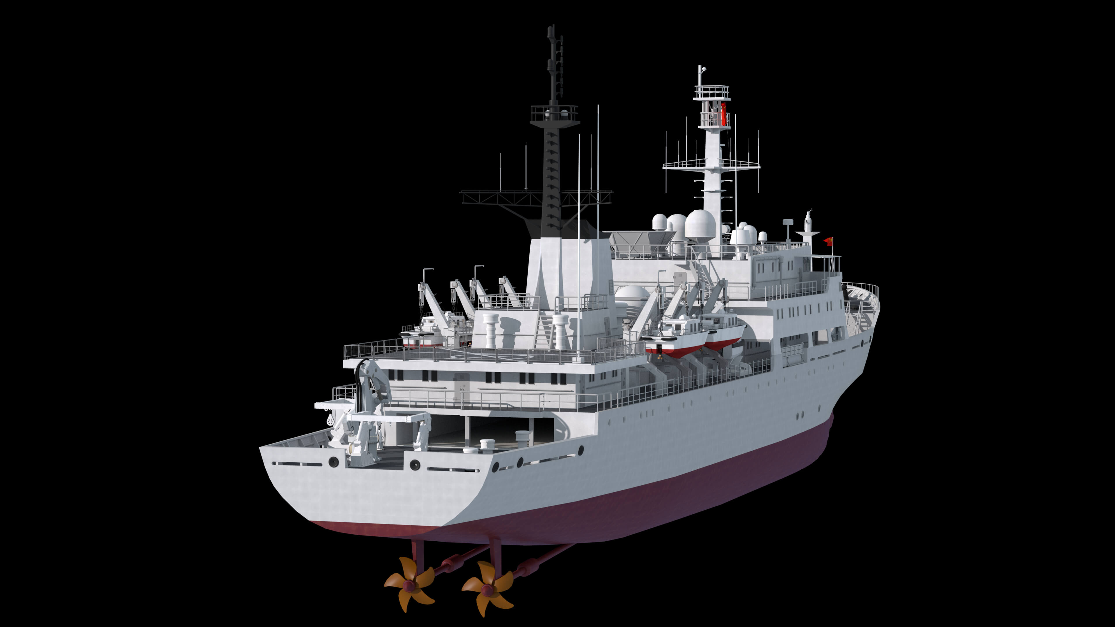 Chinese 872 Zhu Kezhen Type 636A Oceanographic Survey Vessel 3D Model