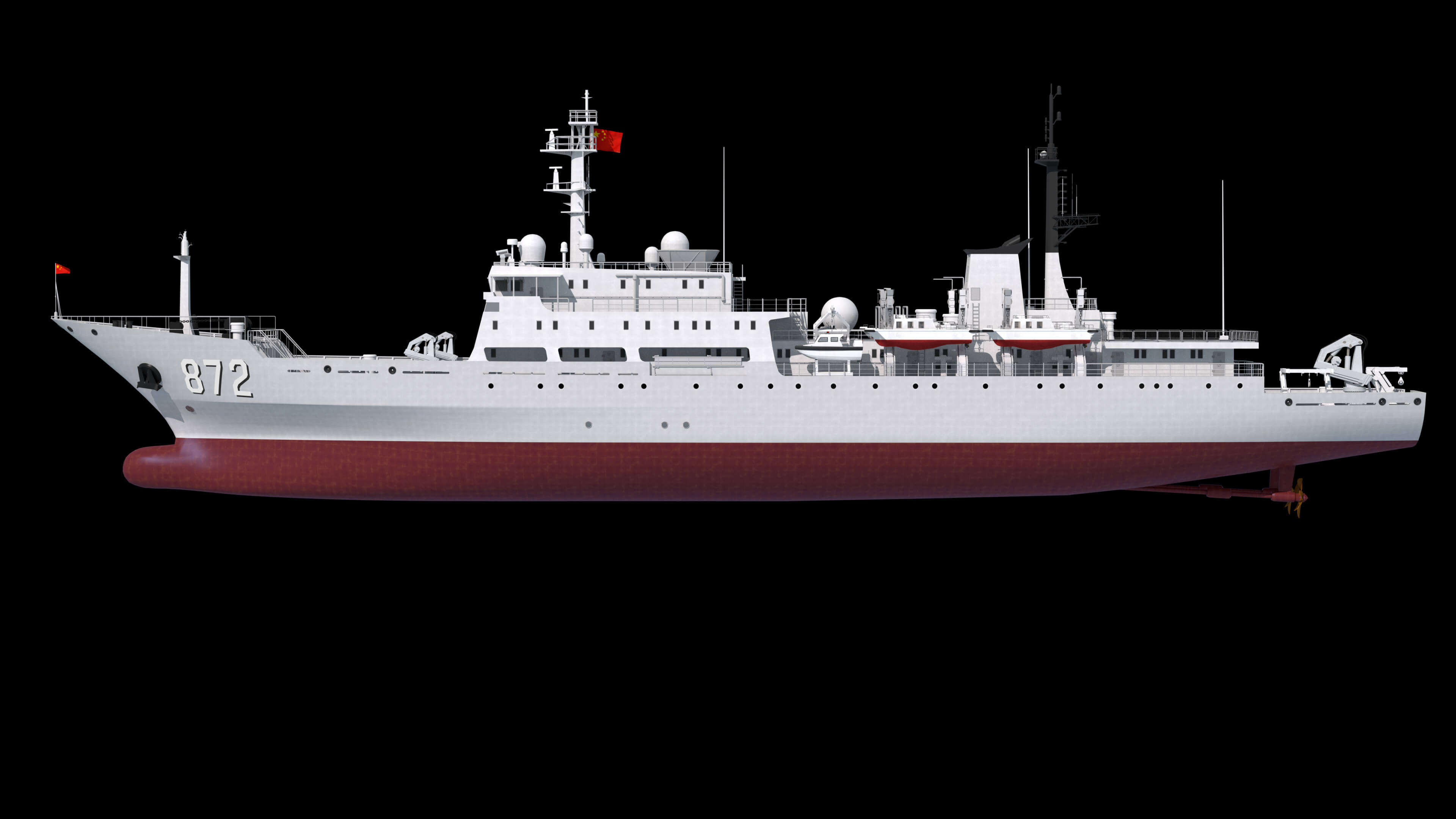 Chinese 872 Zhu Kezhen Type 636A Oceanographic Survey Vessel 3D Model