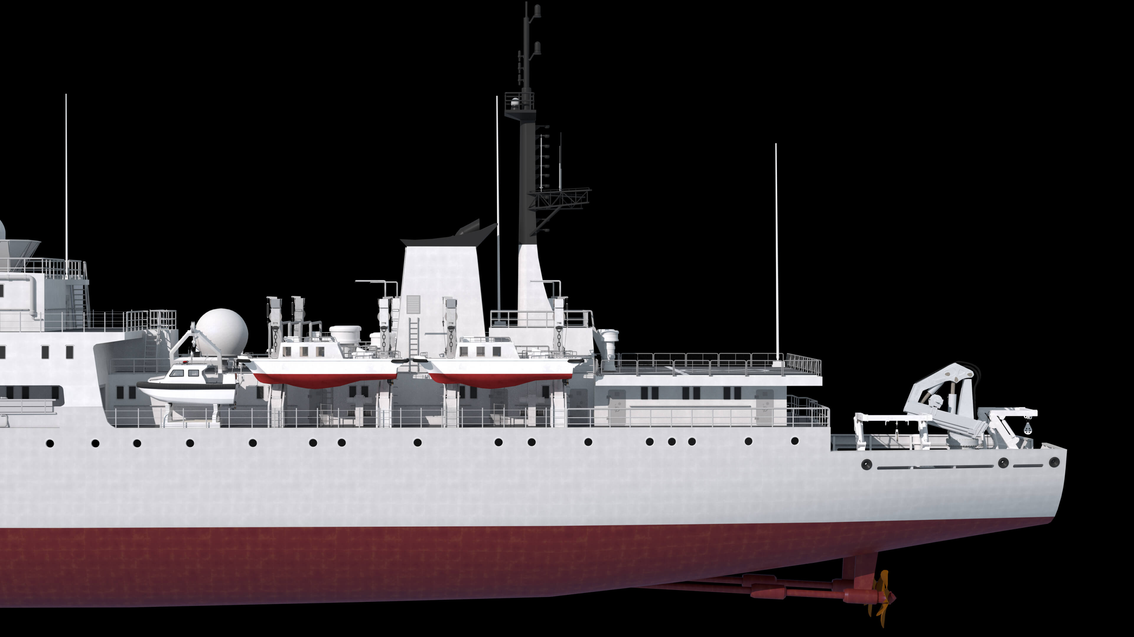 Chinese 872 Zhu Kezhen Type 636A Oceanographic Survey Vessel 3D Model