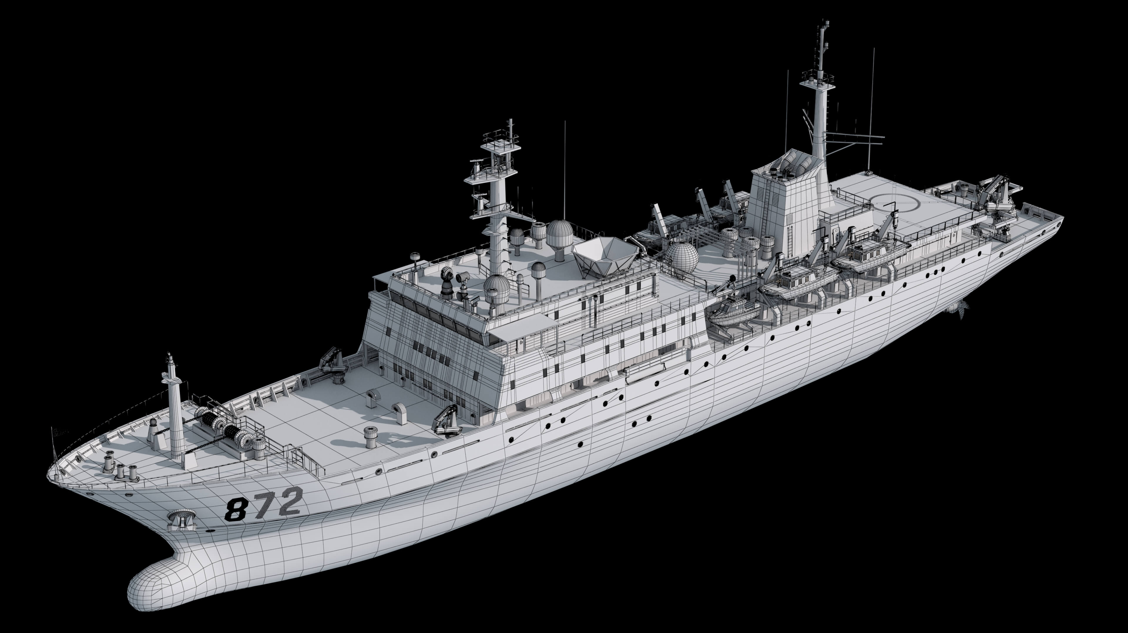 Chinese 872 Zhu Kezhen Type 636A Oceanographic Survey Vessel 3D Model