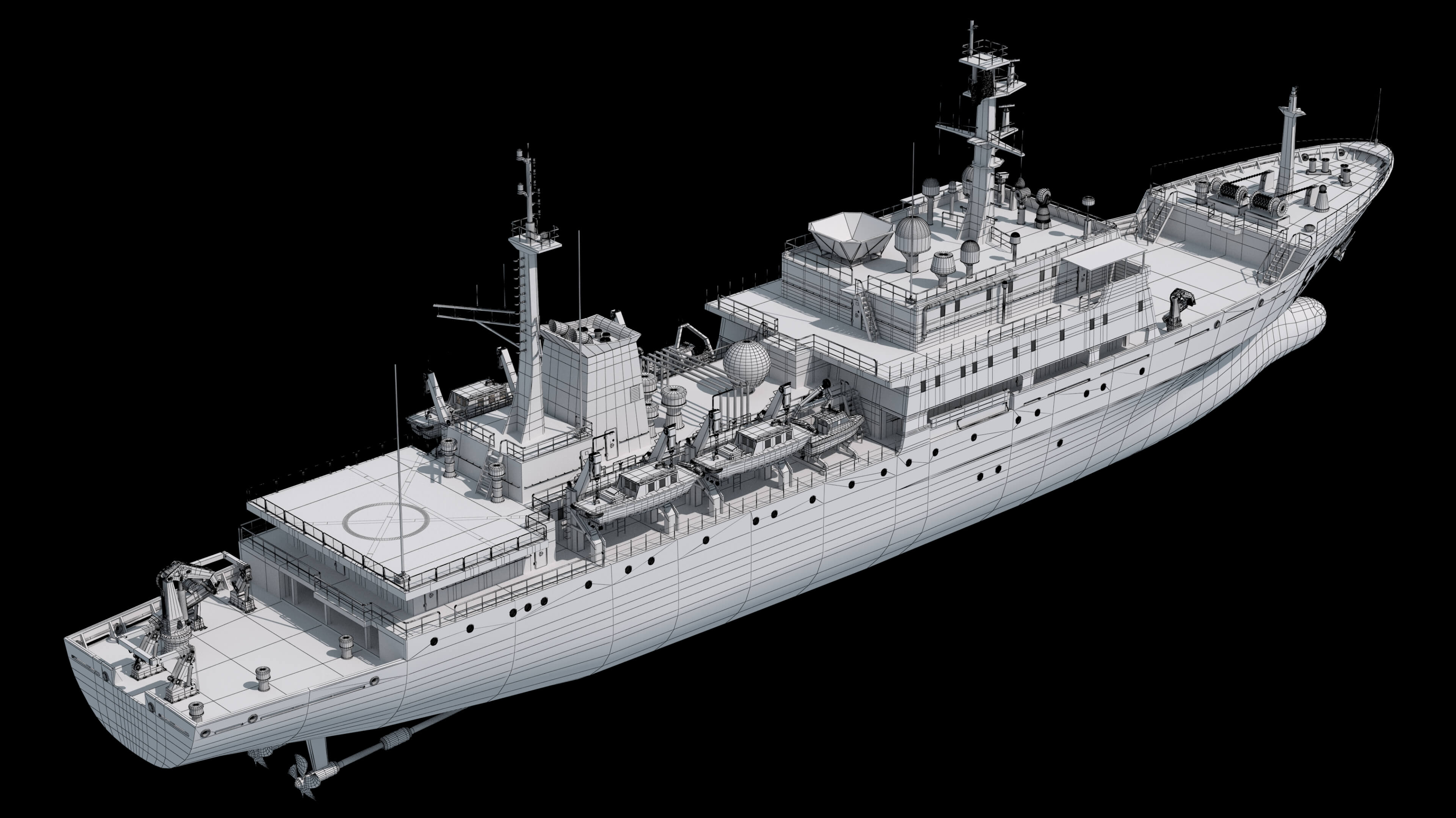 Chinese 872 Zhu Kezhen Type 636A Oceanographic Survey Vessel 3D Model