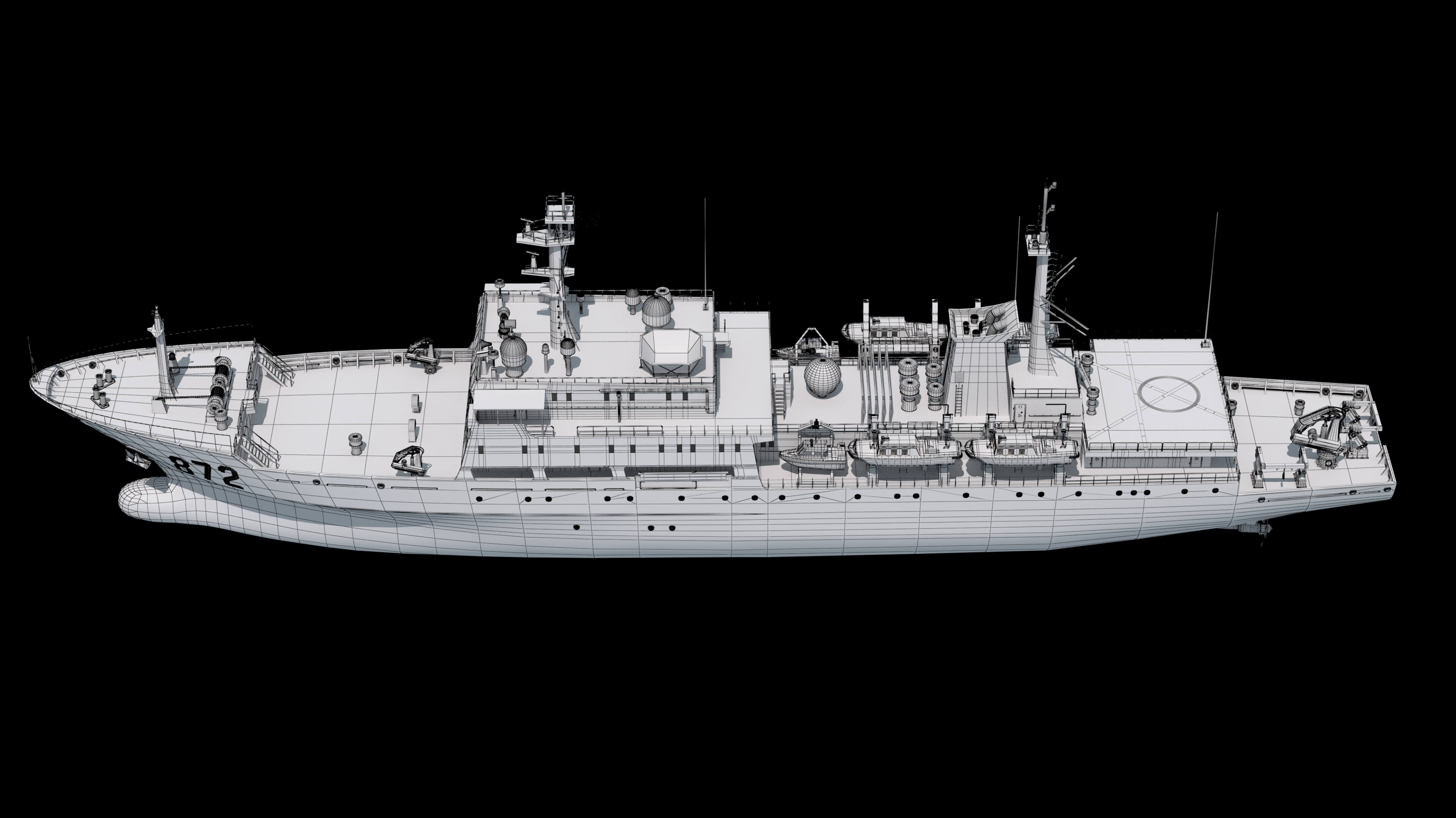 Chinese 872 Zhu Kezhen Type 636A Oceanographic Survey Vessel 3D Model