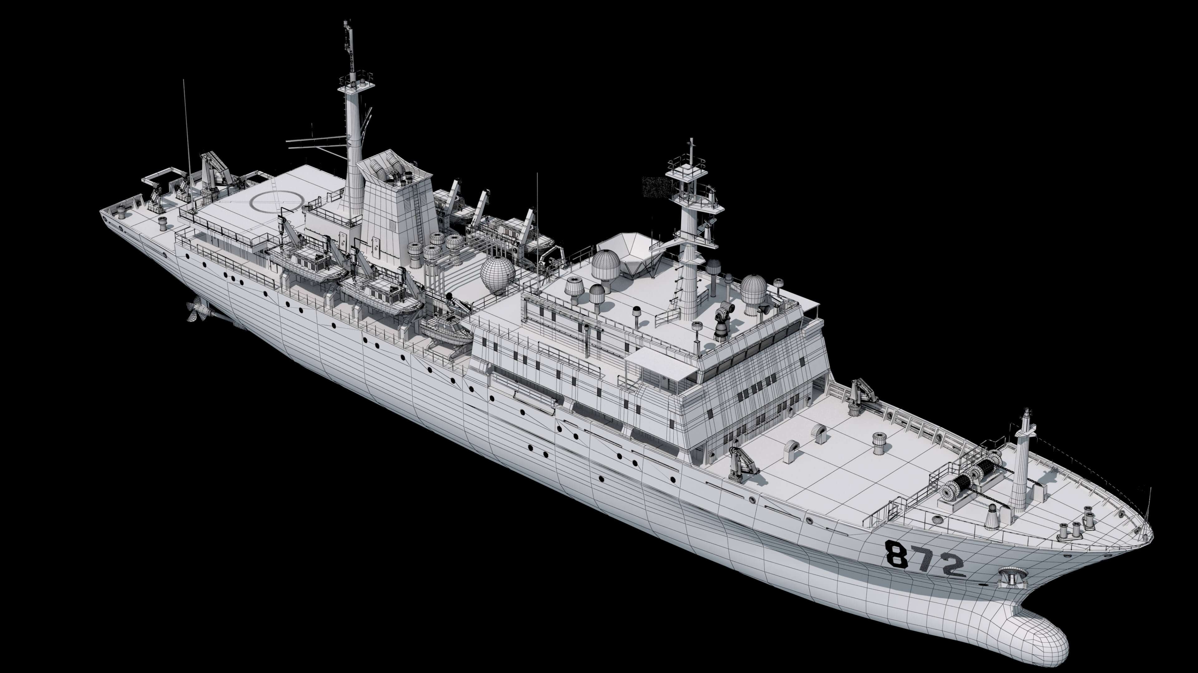 Chinese 872 Zhu Kezhen Type 636A Oceanographic Survey Vessel 3D Model