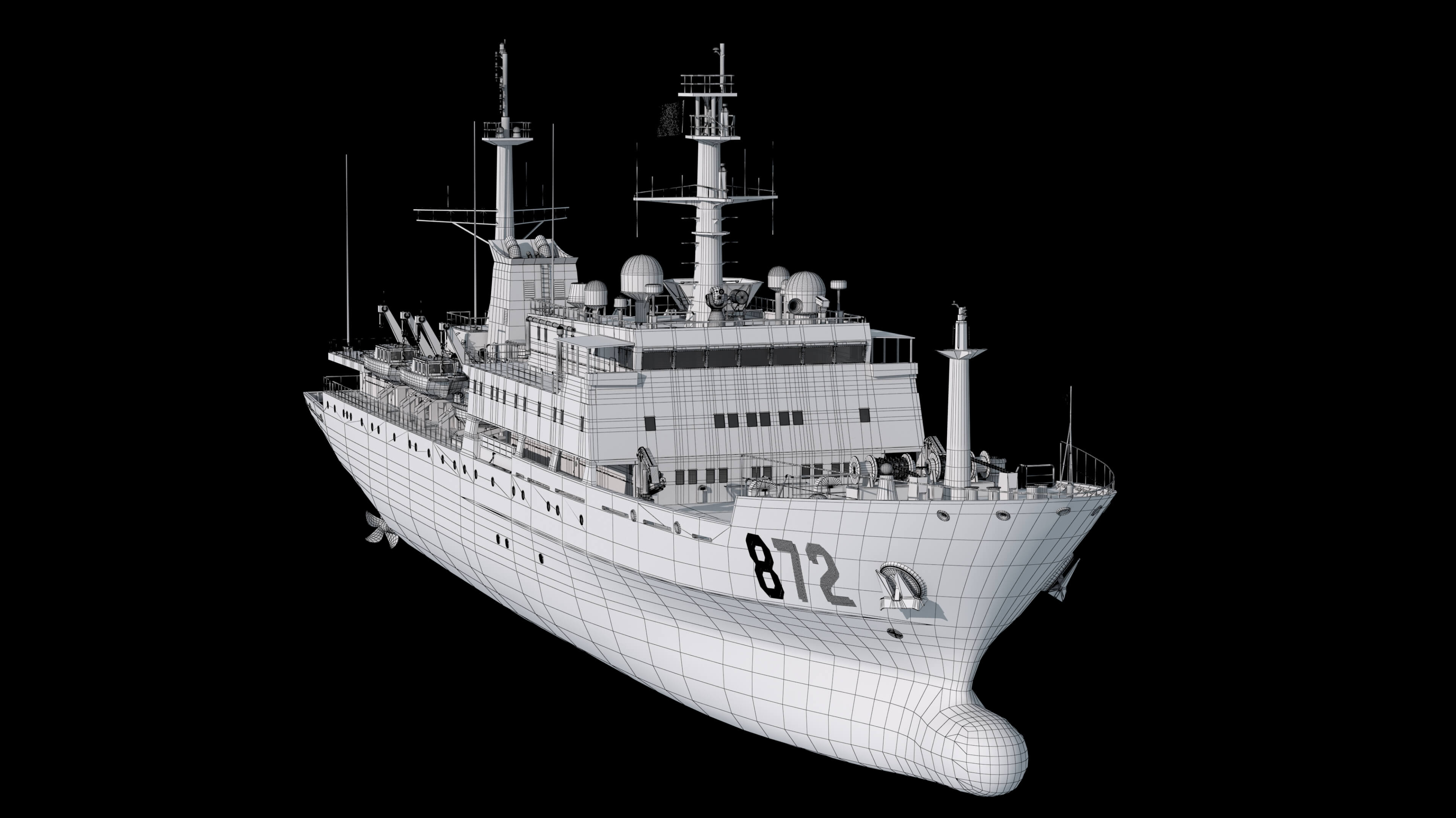 Chinese 872 Zhu Kezhen Type 636A Oceanographic Survey Vessel 3D Model
