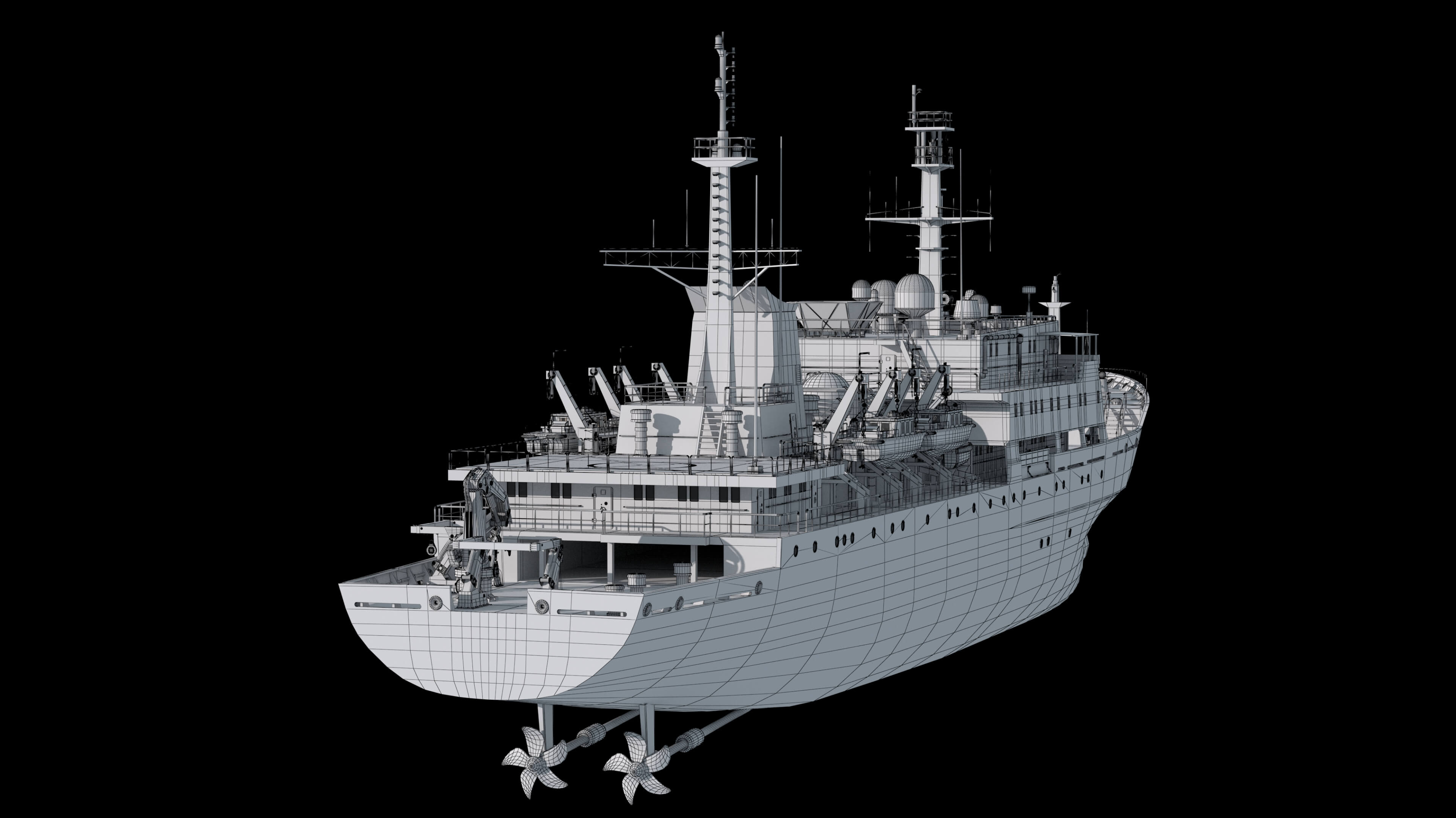 Chinese 872 Zhu Kezhen Type 636A Oceanographic Survey Vessel 3D Model