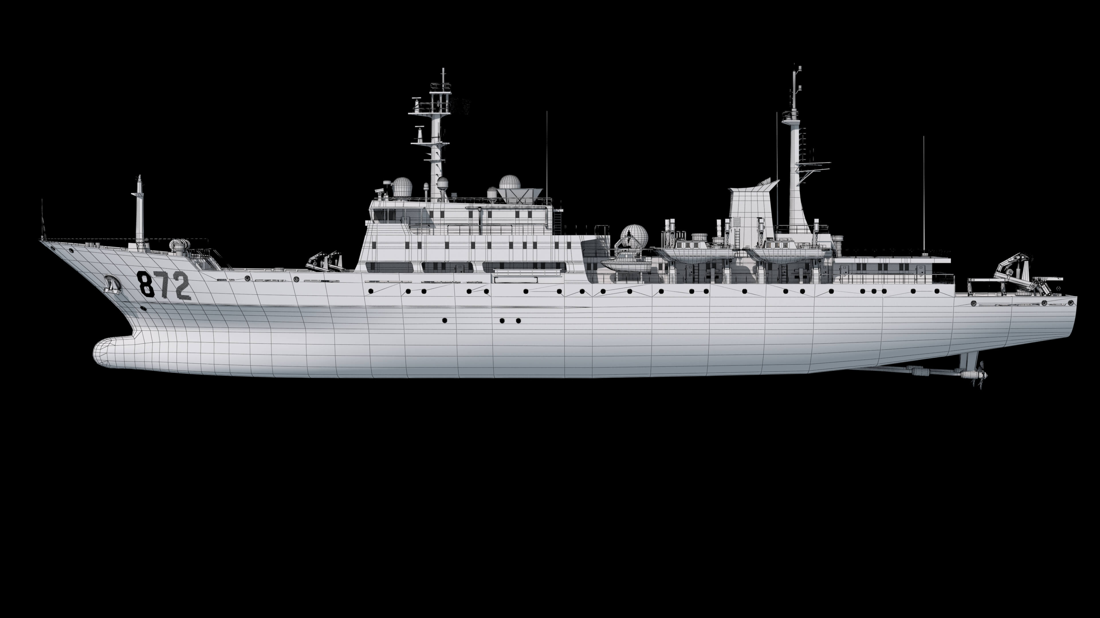 Chinese 872 Zhu Kezhen Type 636A Oceanographic Survey Vessel 3D Model