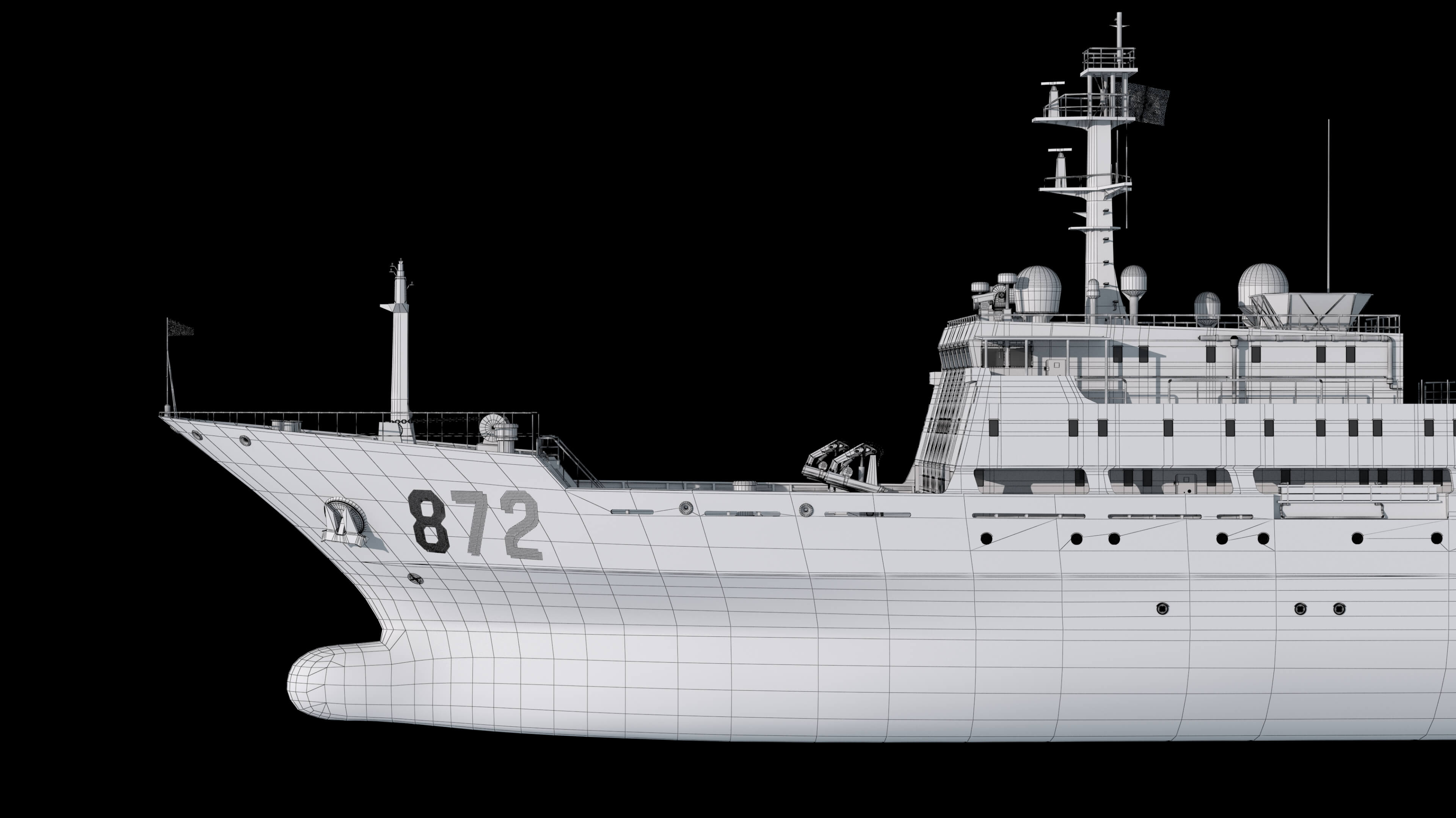 Chinese 872 Zhu Kezhen Type 636A Oceanographic Survey Vessel 3D Model
