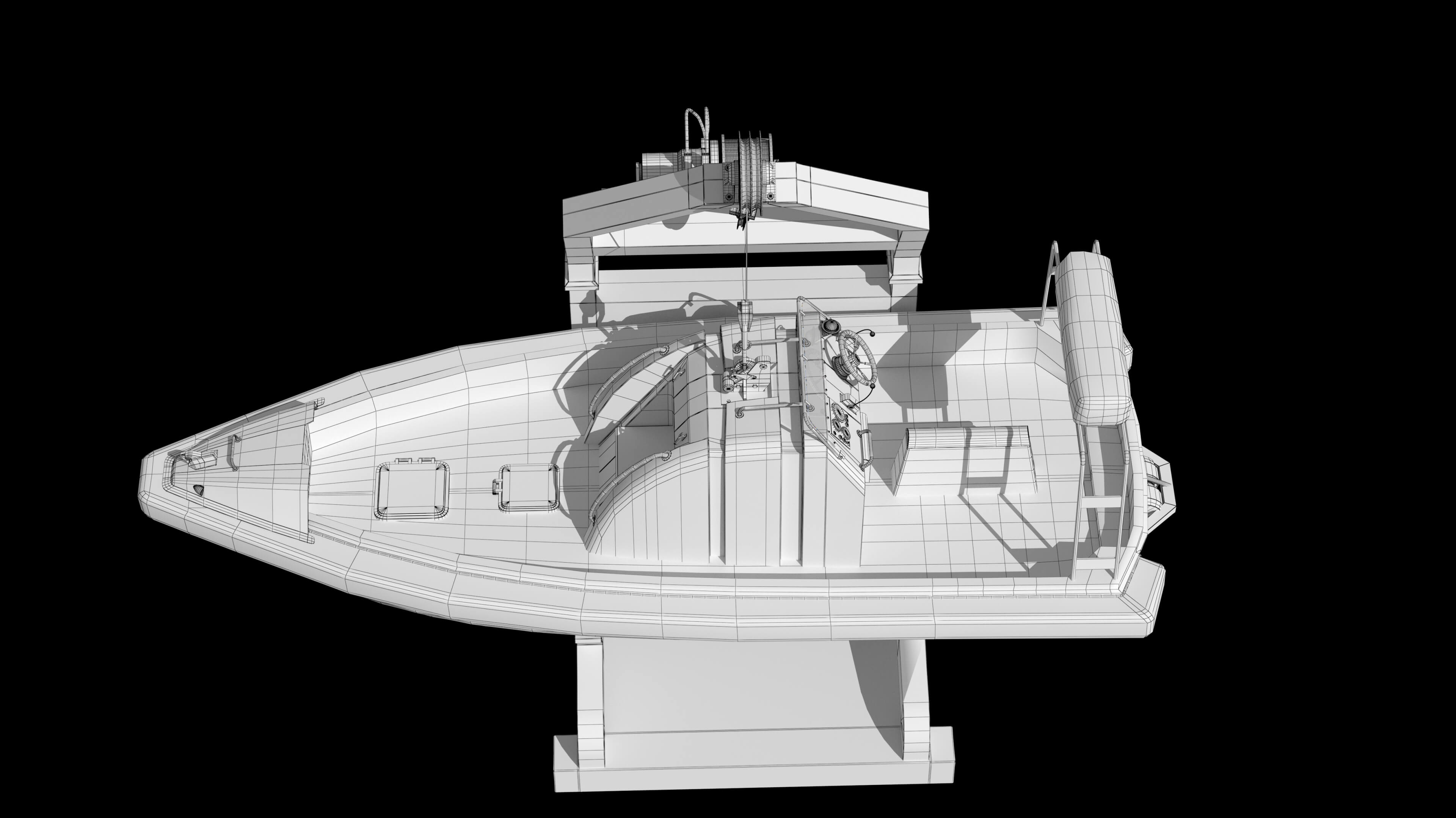 Lifeboat Davit Coast Guard Vessel Government Service Vessel 3D Model