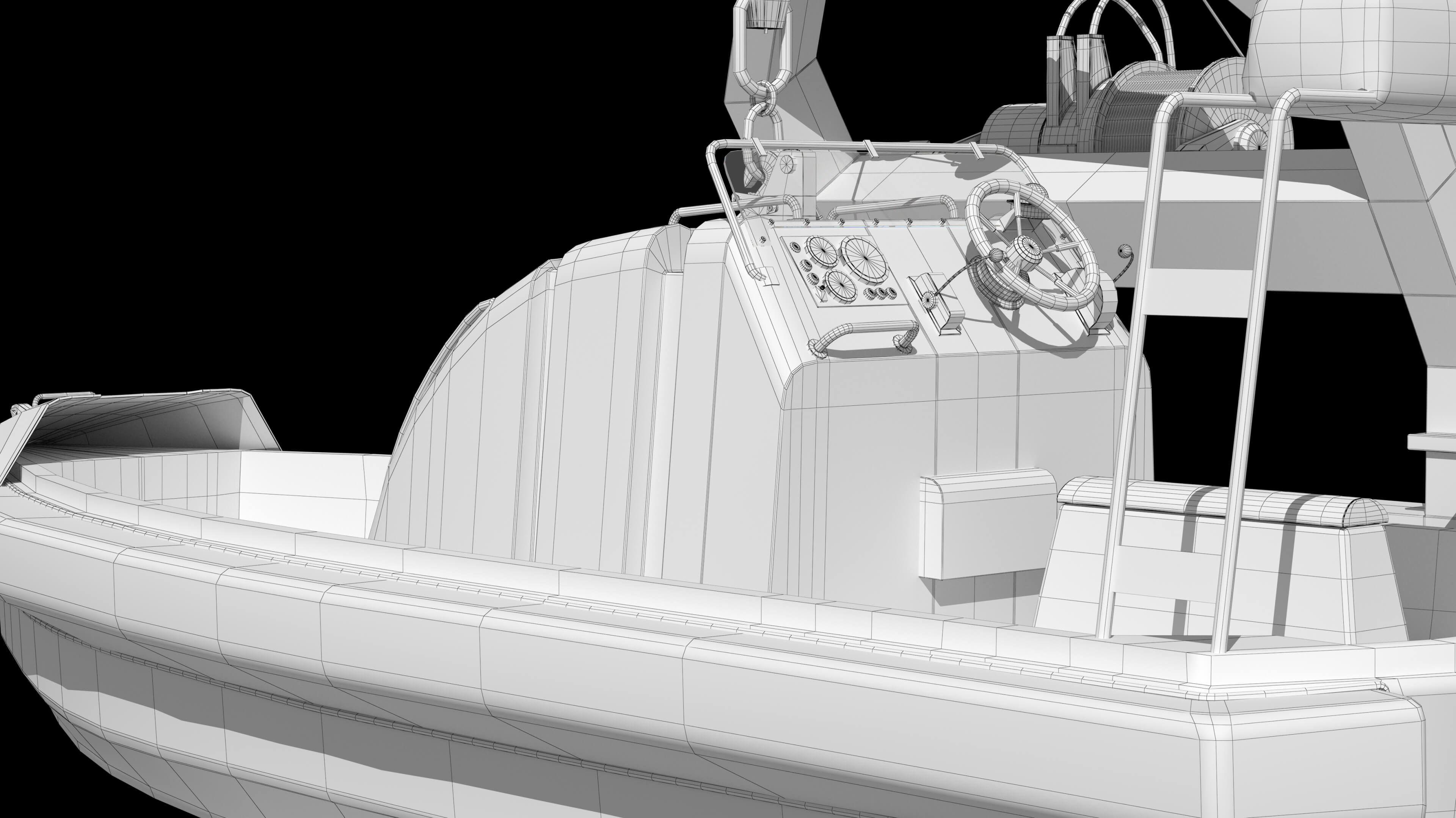 Lifeboat Davit Coast Guard Vessel Government Service Vessel 3D Model