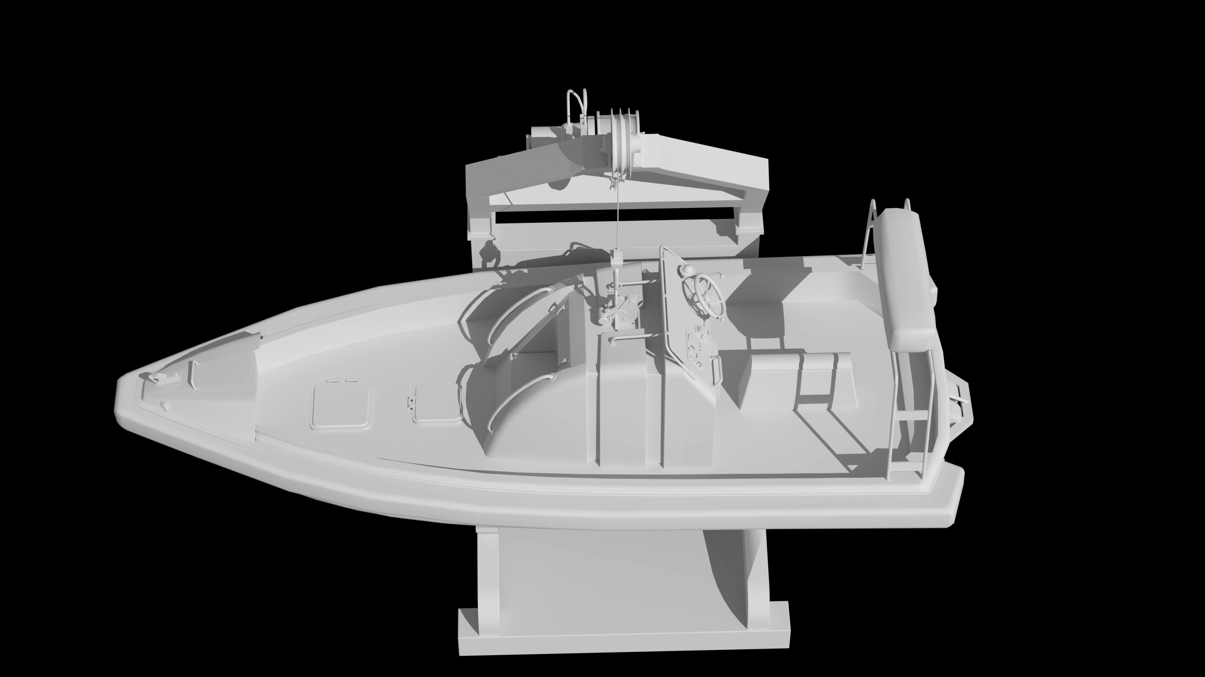 Lifeboat Davit Coast Guard Vessel Government Service Vessel 3D Model