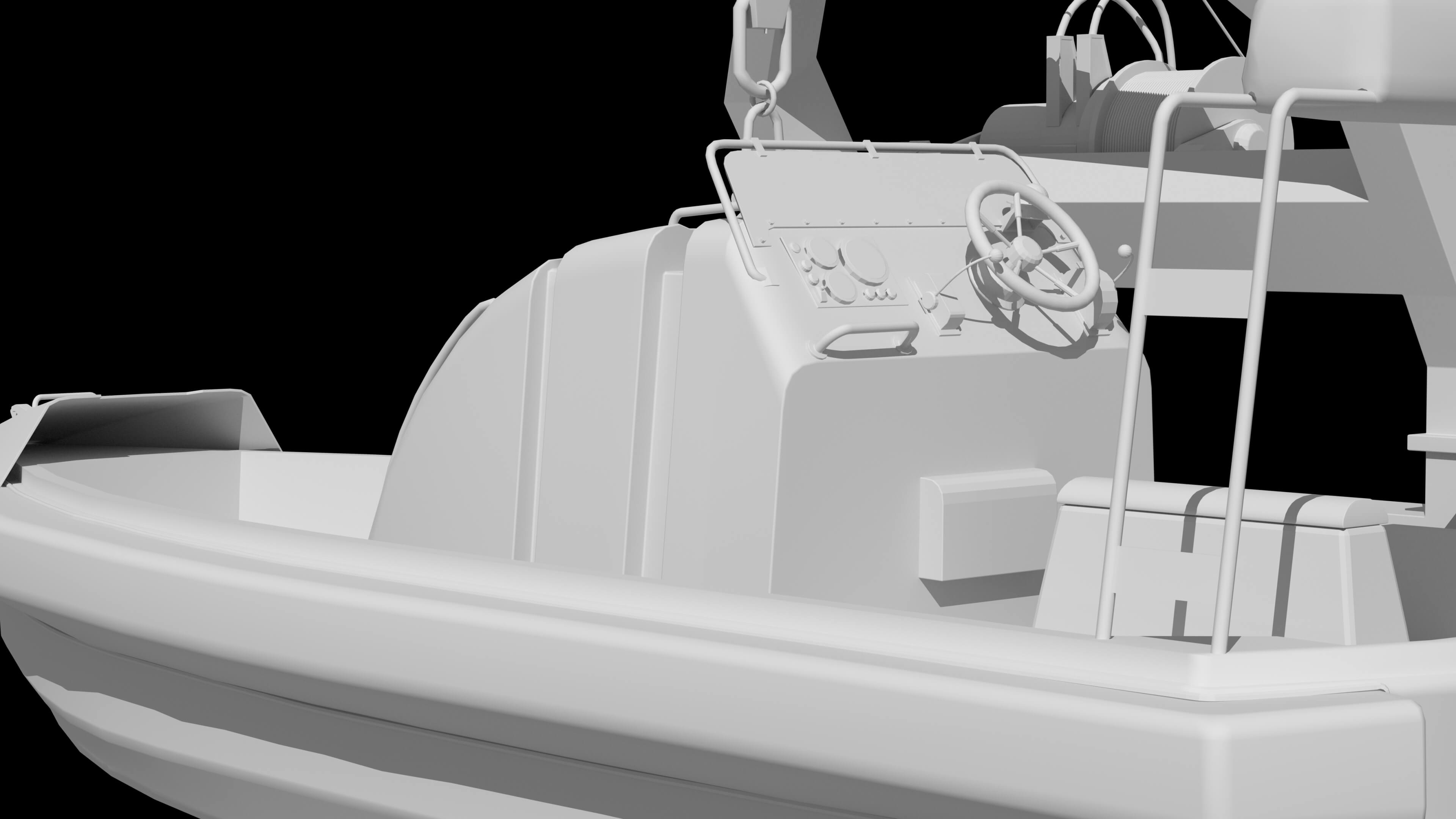 Lifeboat Davit Coast Guard Vessel Government Service Vessel 3D Model