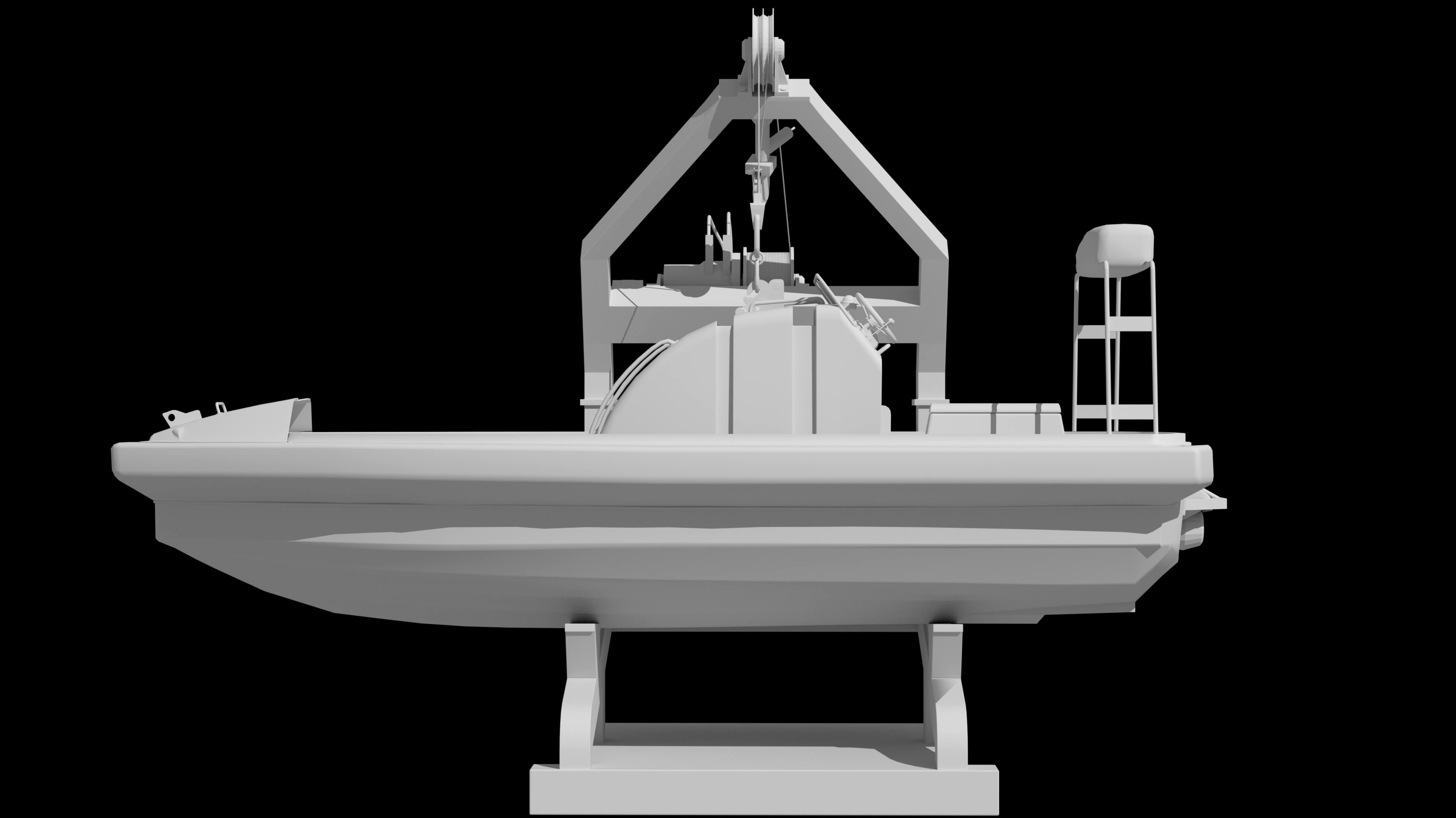 Lifeboat Davit Coast Guard Vessel Government Service Vessel 3D Model
