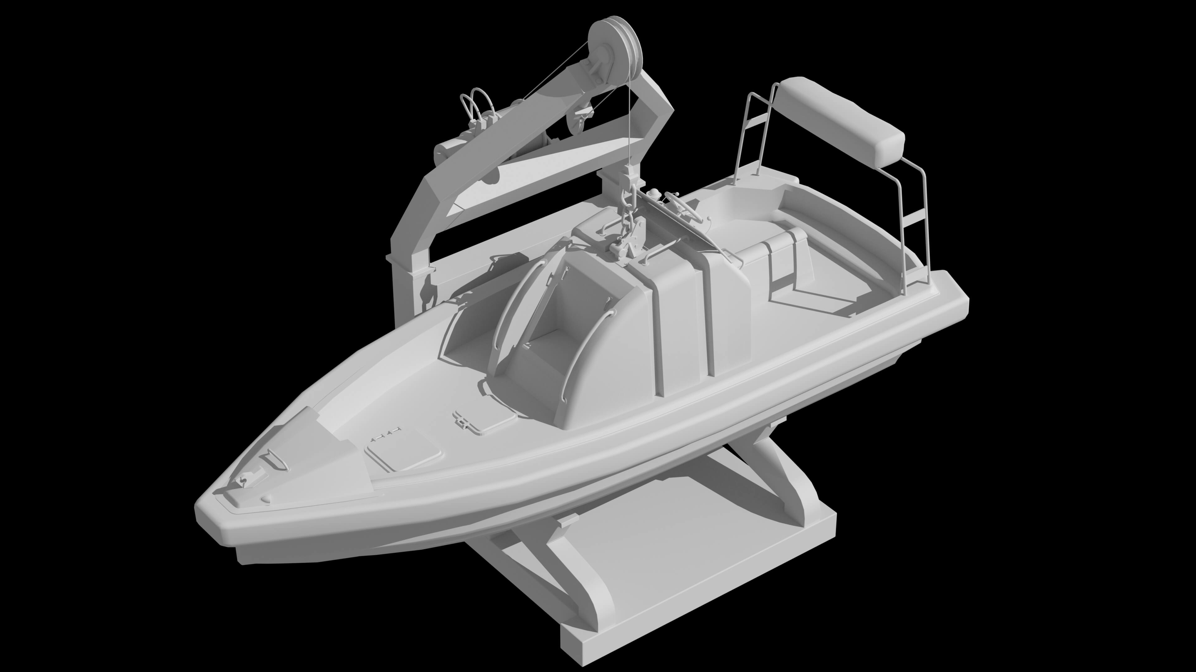 Lifeboat Davit Coast Guard Vessel Government Service Vessel 3D Model