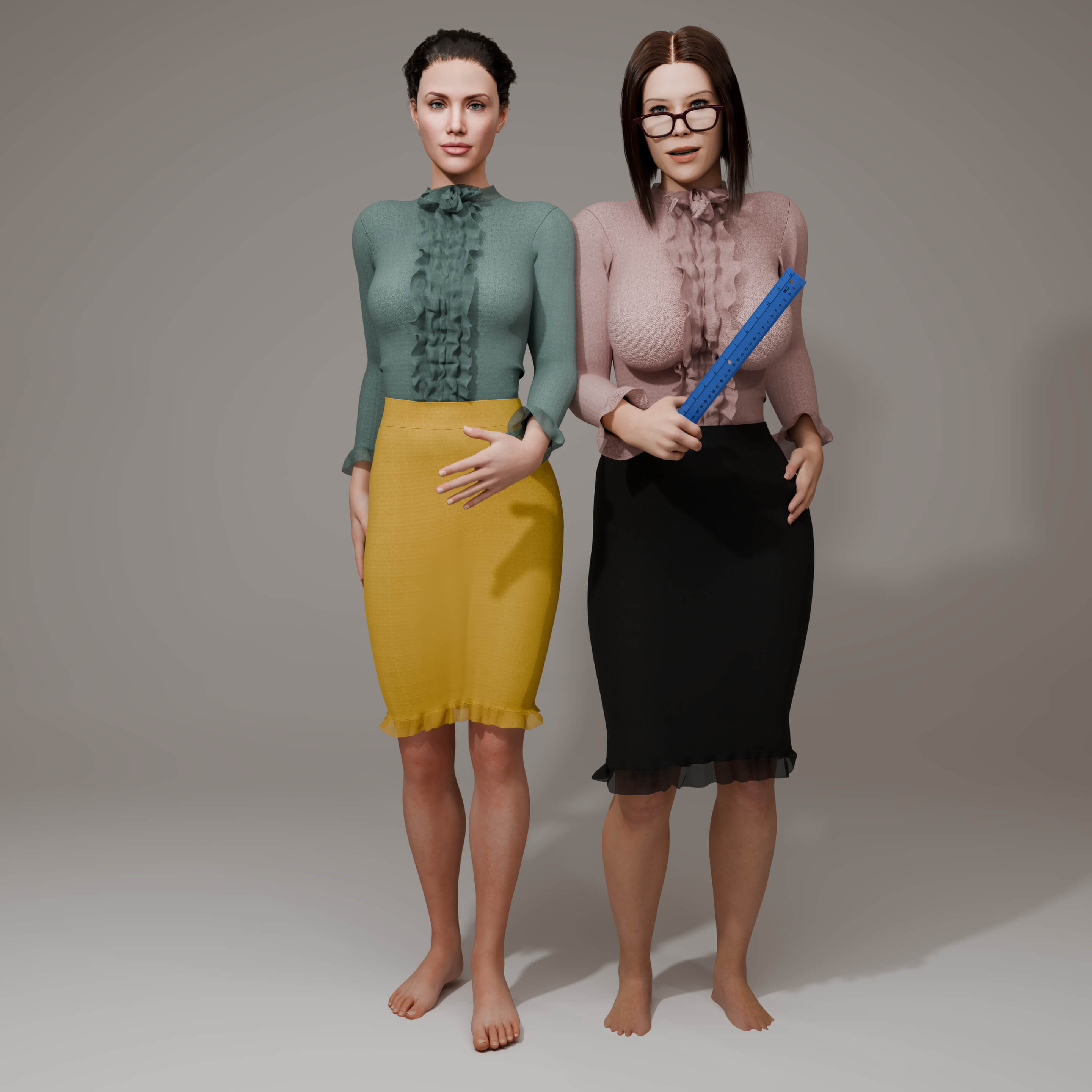 60s Teacher Outfit for Genesis 8 Female / Genesis 9 Daz Content